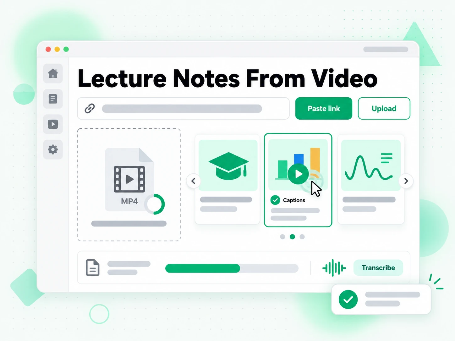 Lecture Notes From Video: pasting a lecture link to start the lecture notes generator