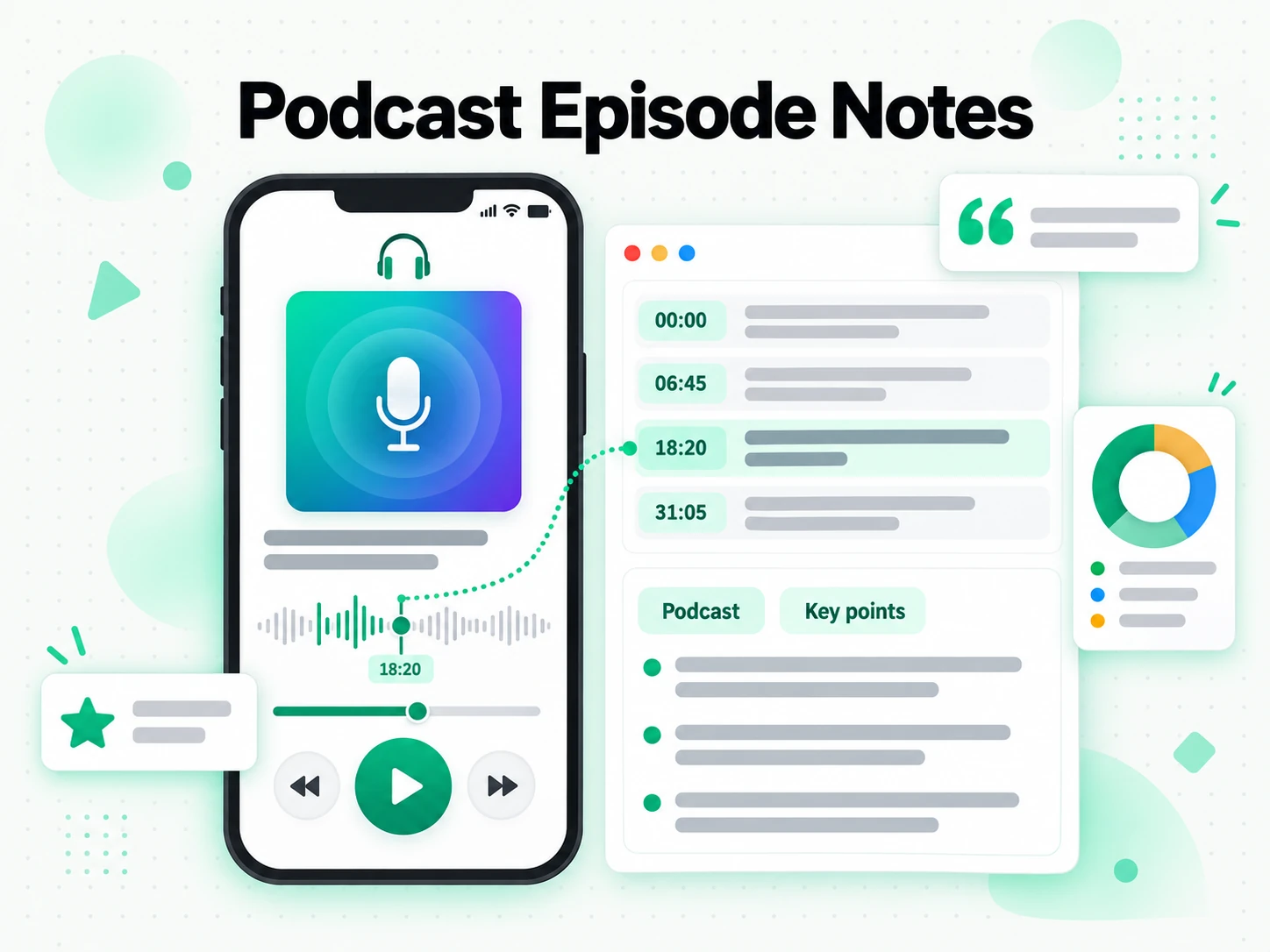 Podcast Episode Notes: taking structured notes from podcast episodes