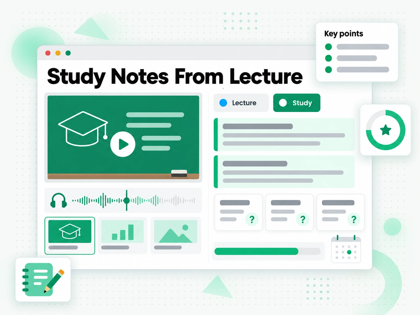 Study Notes From Lecture: using a lecture notes generator on university lecture recordings