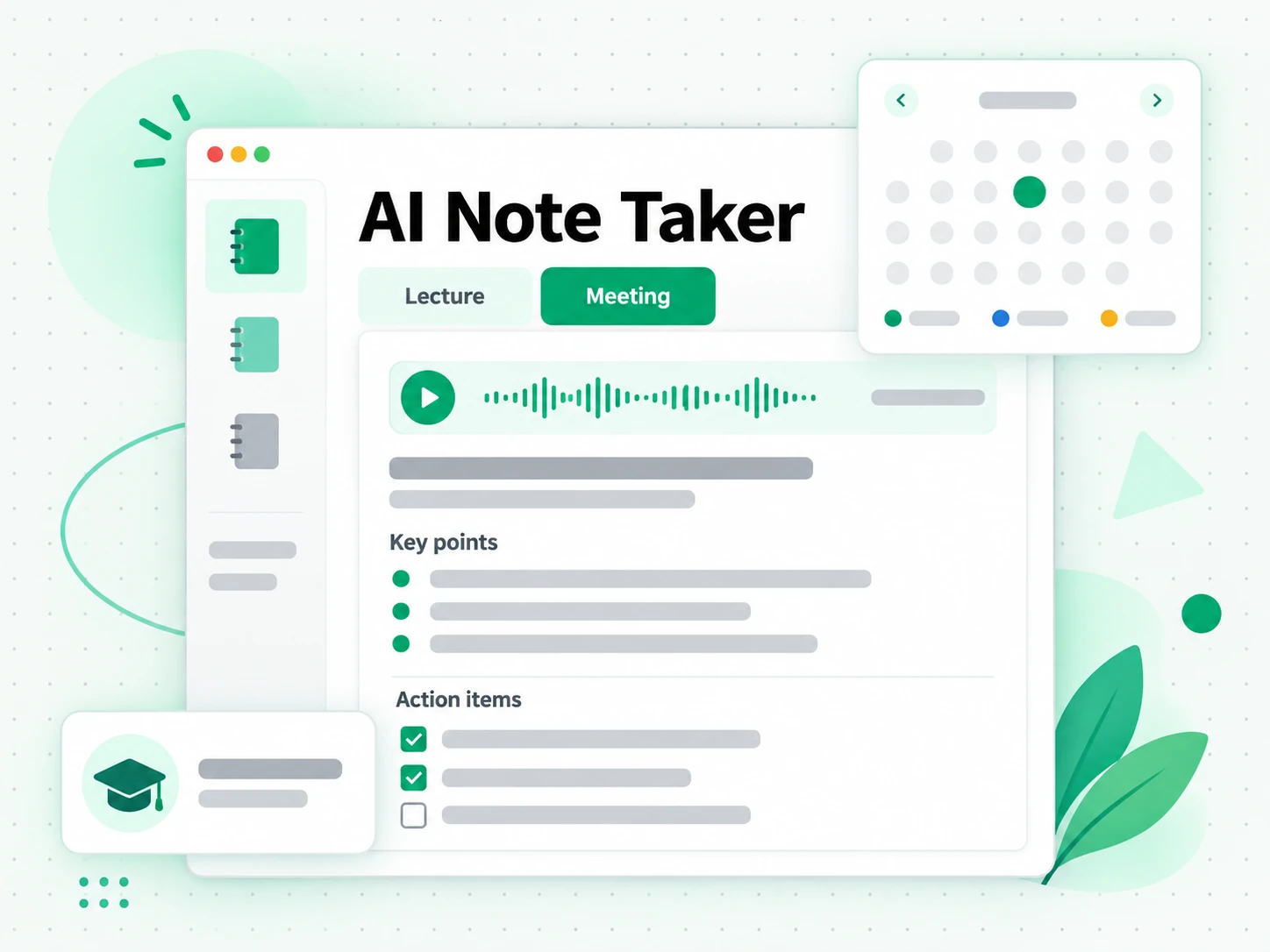 AI Note Taker: turning a transcript into study and meeting notes