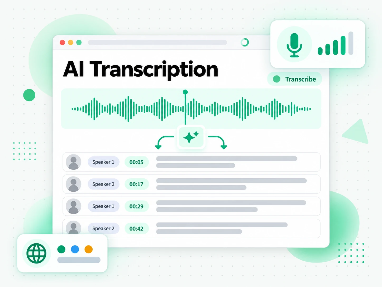 AI Transcription: AI turning speech into a timestamped transcript