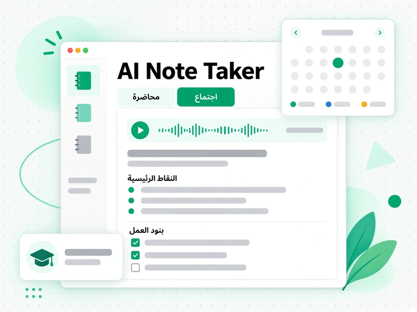 AI Note Taker: حالة استخدام لـ تحويل الصوت والفيديو إلى نص عبر transcript.im