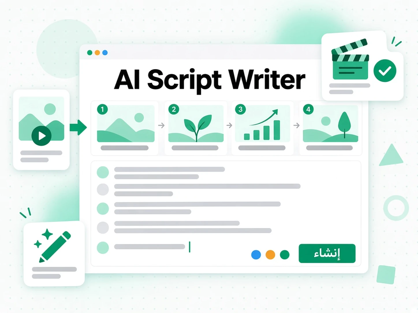 AI Script Writer: حالة استخدام لـ تحويل الصوت والفيديو إلى نص عبر transcript.im