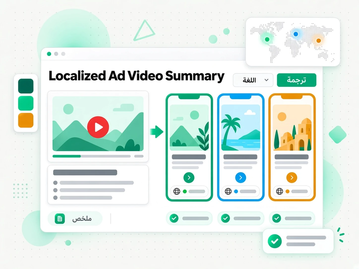 Localized Ad Video Summary: حالة استخدام لـ تلخيص الفيديو واستخراج النقاط الرئيسية عبر transcript.im