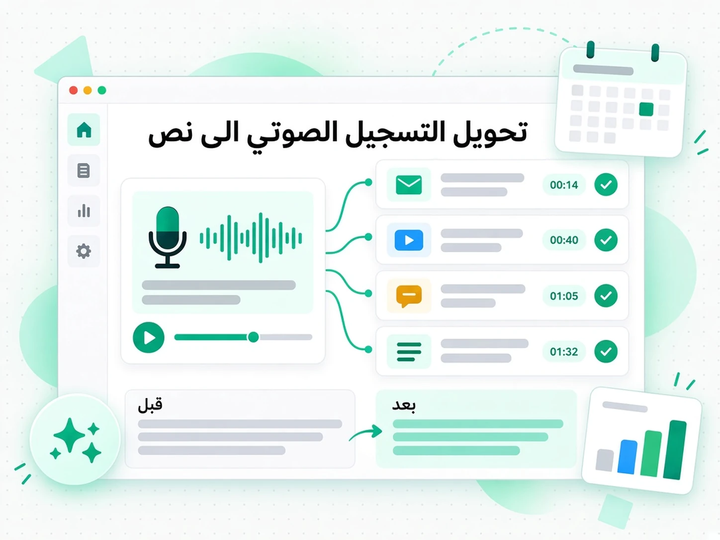 تحويل التسجيل الصوتي الى نص: حالة استخدام لـ تحويل الكلام إلى نص عبر transcript.im