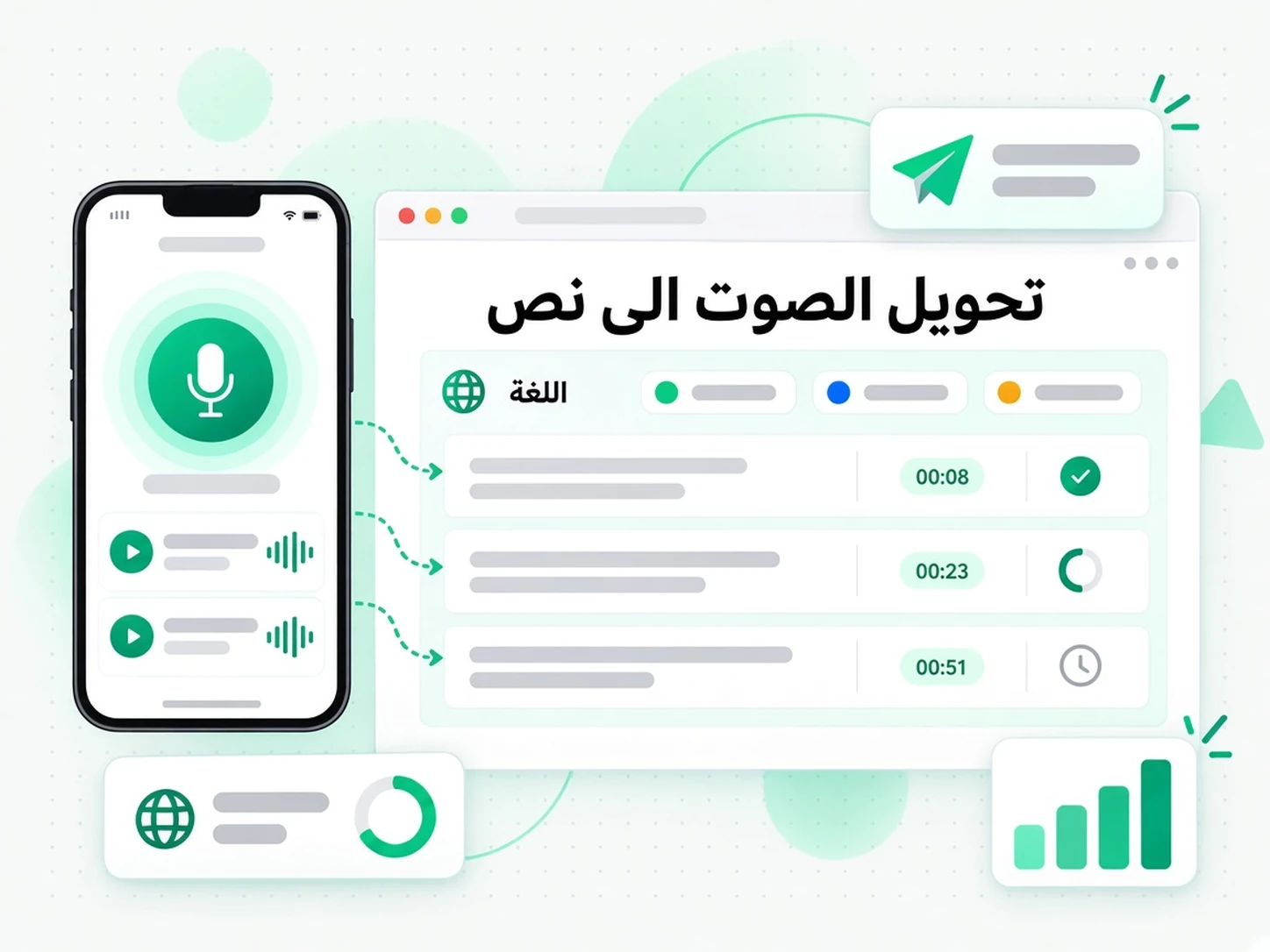 تحويل الصوت الى نص: حالة استخدام لـ تحويل الكلام إلى نص عبر transcript.im