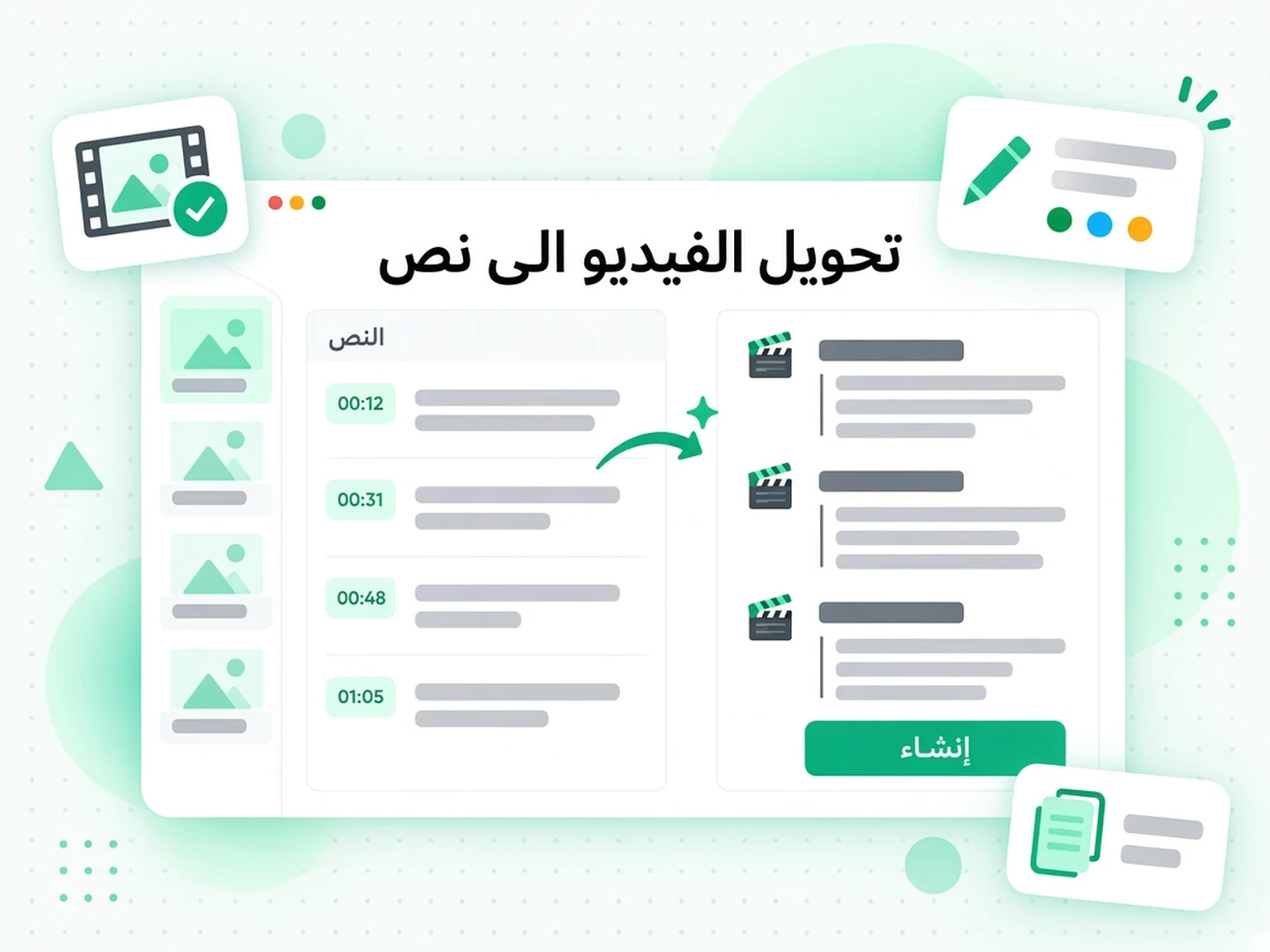 تحويل الفيديو الى نص: قدرة تحويل الصوت والفيديو إلى نص ضمن أدوات transcript.im