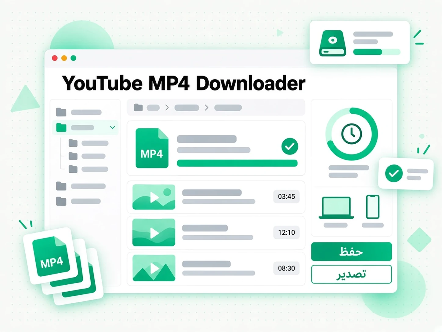YouTube MP4 Downloader: مرحلة من مراحل تنزيل فيديوهات يوتيوب داخل transcript.im
