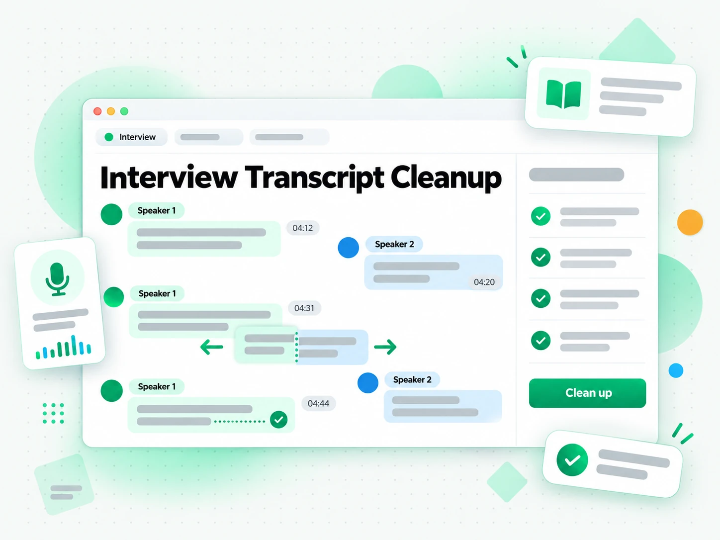 Interview Transcript Cleanup: polishing an interview transcript with AI