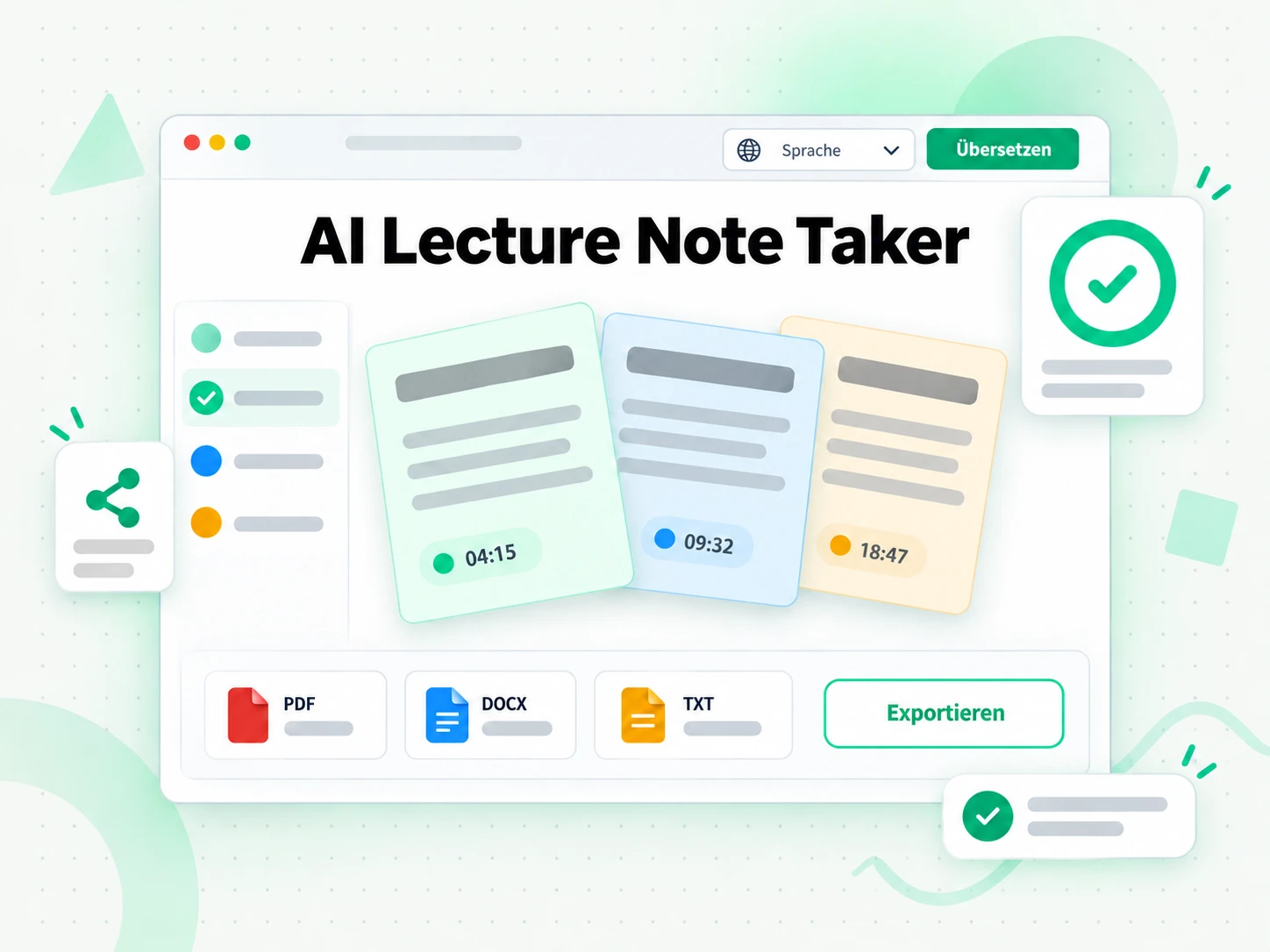 AI Lecture Note Taker: Übersetzung der Notizen in eine andere Sprache