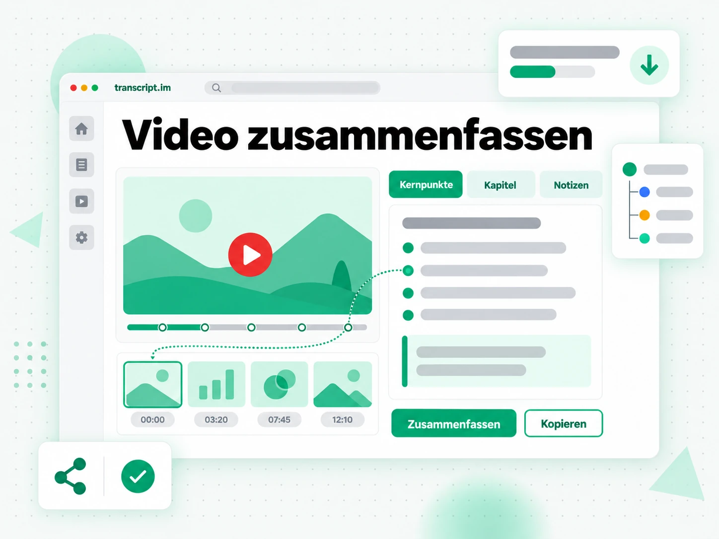 Video zusammenfassen: ein Video wird zu strukturierten Kernpunkten verdichtet