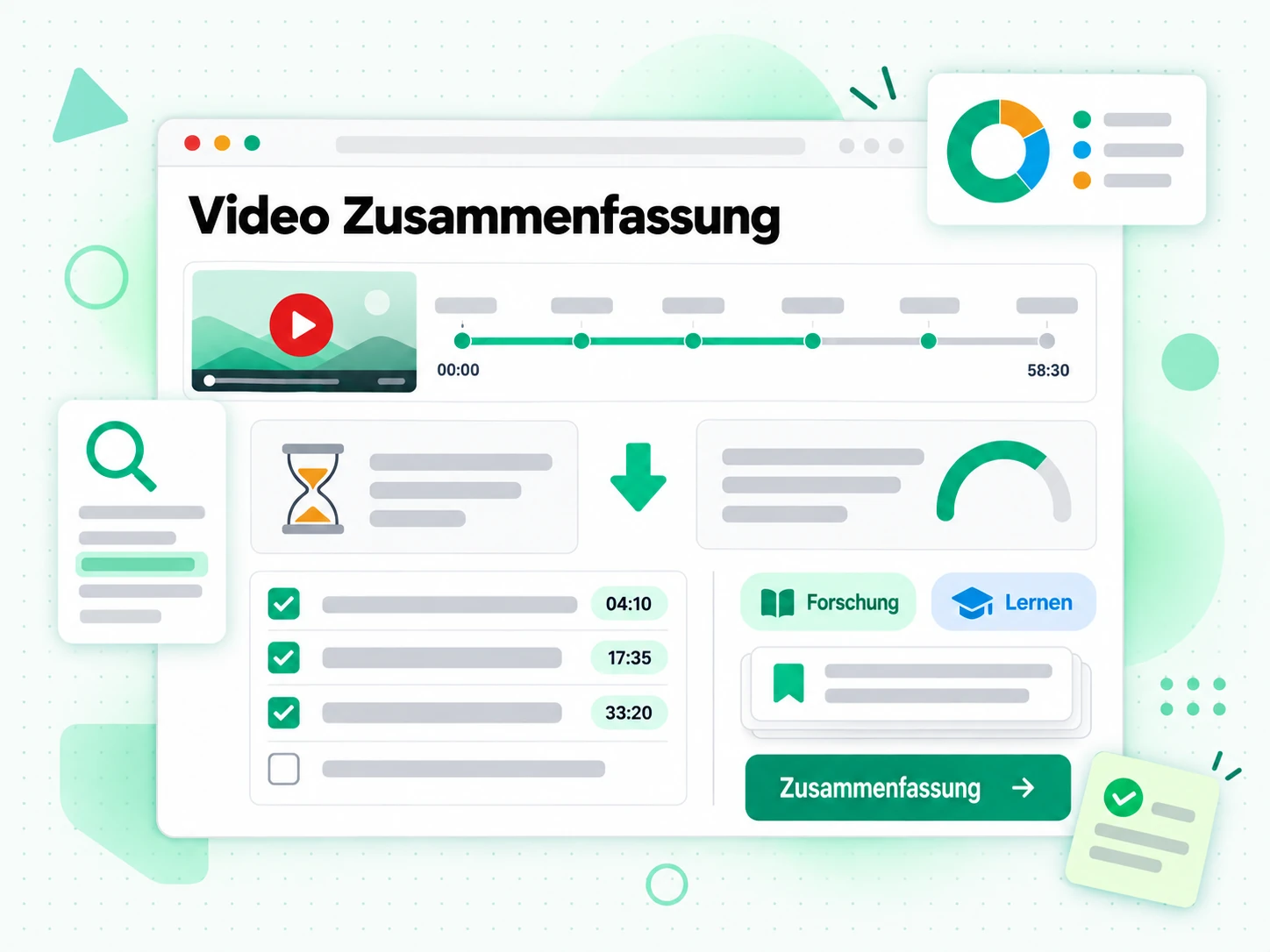 Video Zusammenfassung für Recherche und Studium genutzt