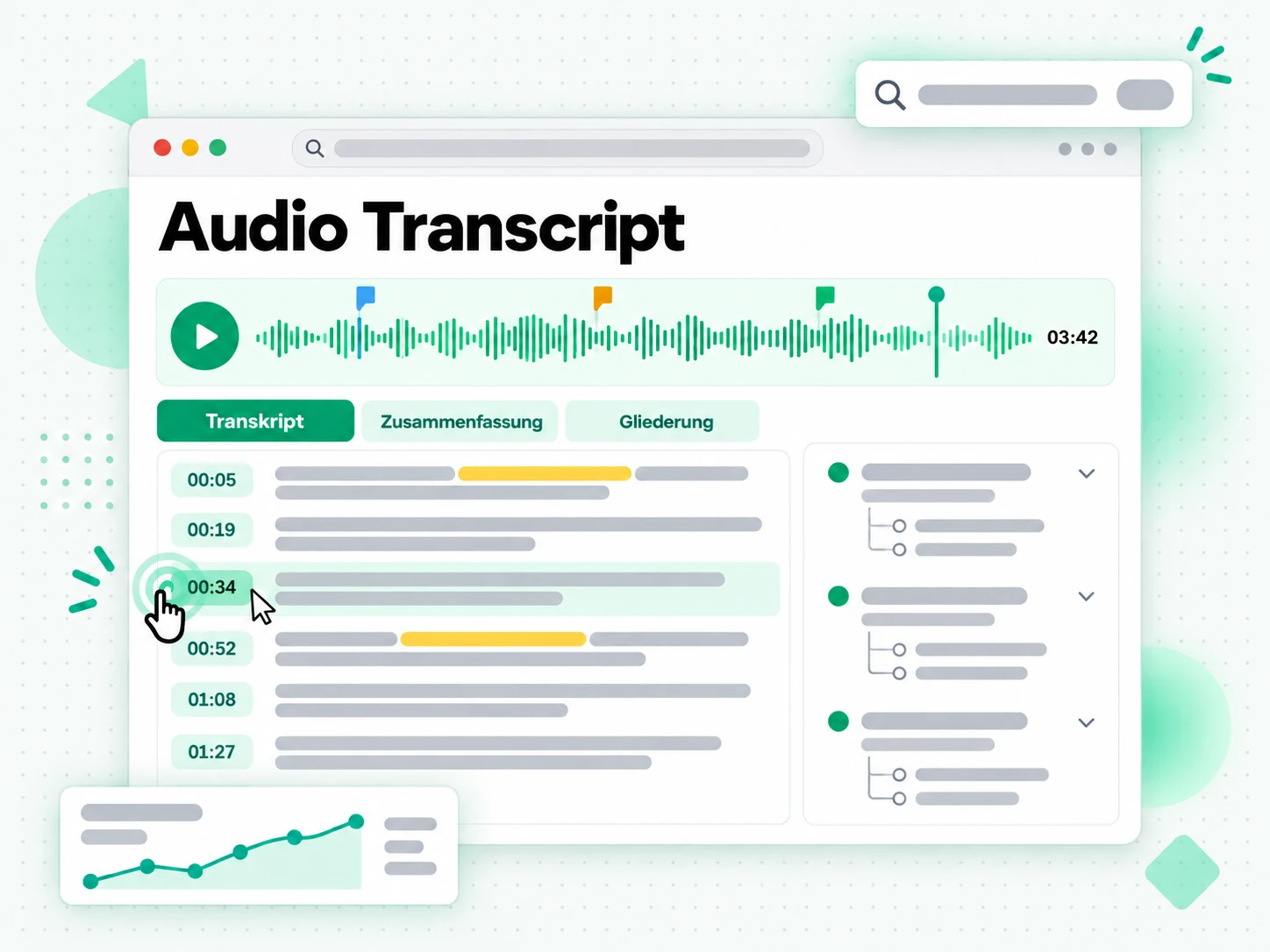 Audio Transcript: Zusammenfassung, Gliederung und Mindmap aus einem Audiotranskript