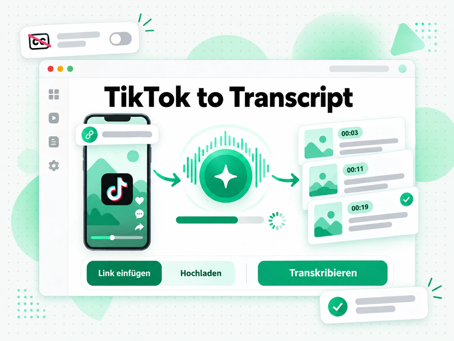 TikTok to Transcript: KI transkribiert das Audio eines Videos