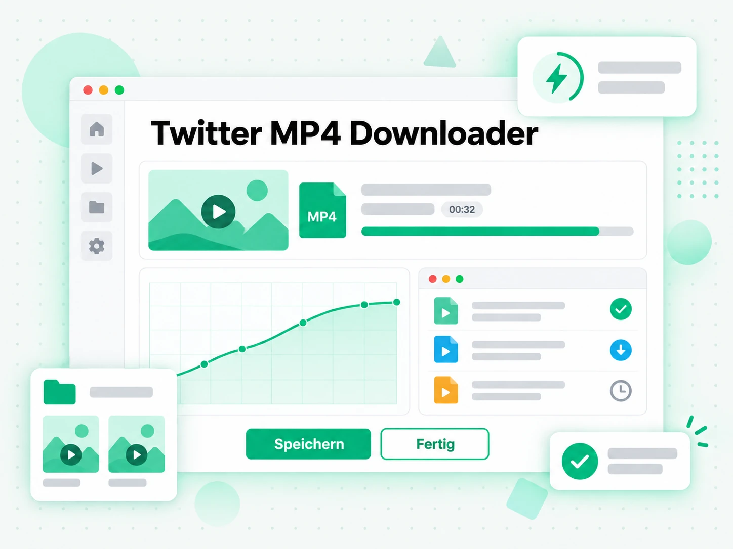 Twitter MP4 Downloader: Download-Steuerung für die gewählte Datei
