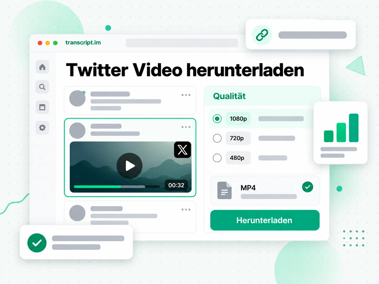 Twitter Video herunterladen: öffentliche X-Beitrags-URL mit MP4-Qualitätsstufen