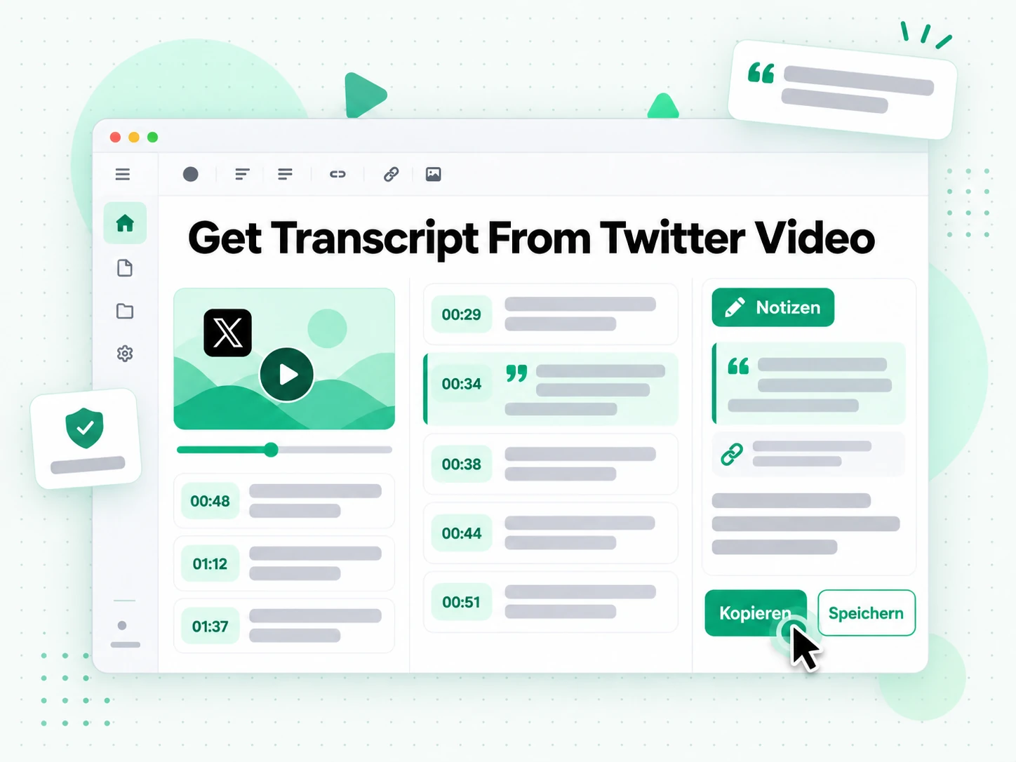 Transkript eines Twitter-Videos erhalten: Journalist macht aus einem viralen Clip einen schriftlichen Zitatbeleg