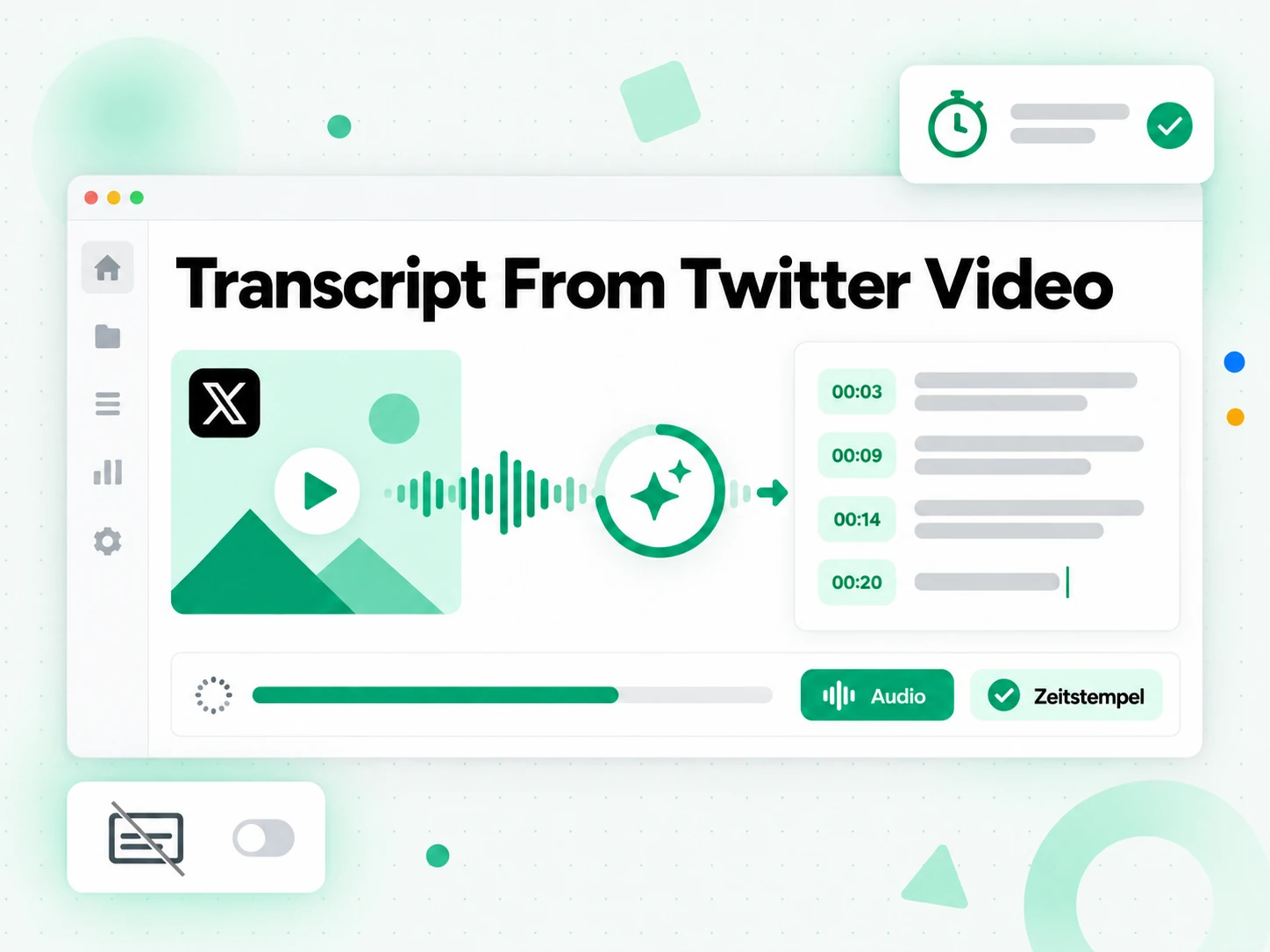Twitter-Video transkribieren: KI wandelt den Ton in ein Transkript mit Zeitstempeln um