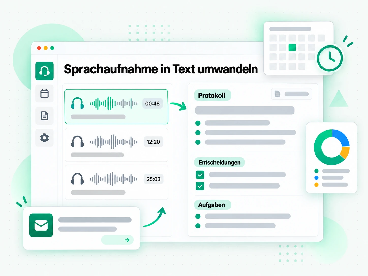 Sprachaufnahme in Text umwandeln: Protokoll und Follow-ups daraus erstellt