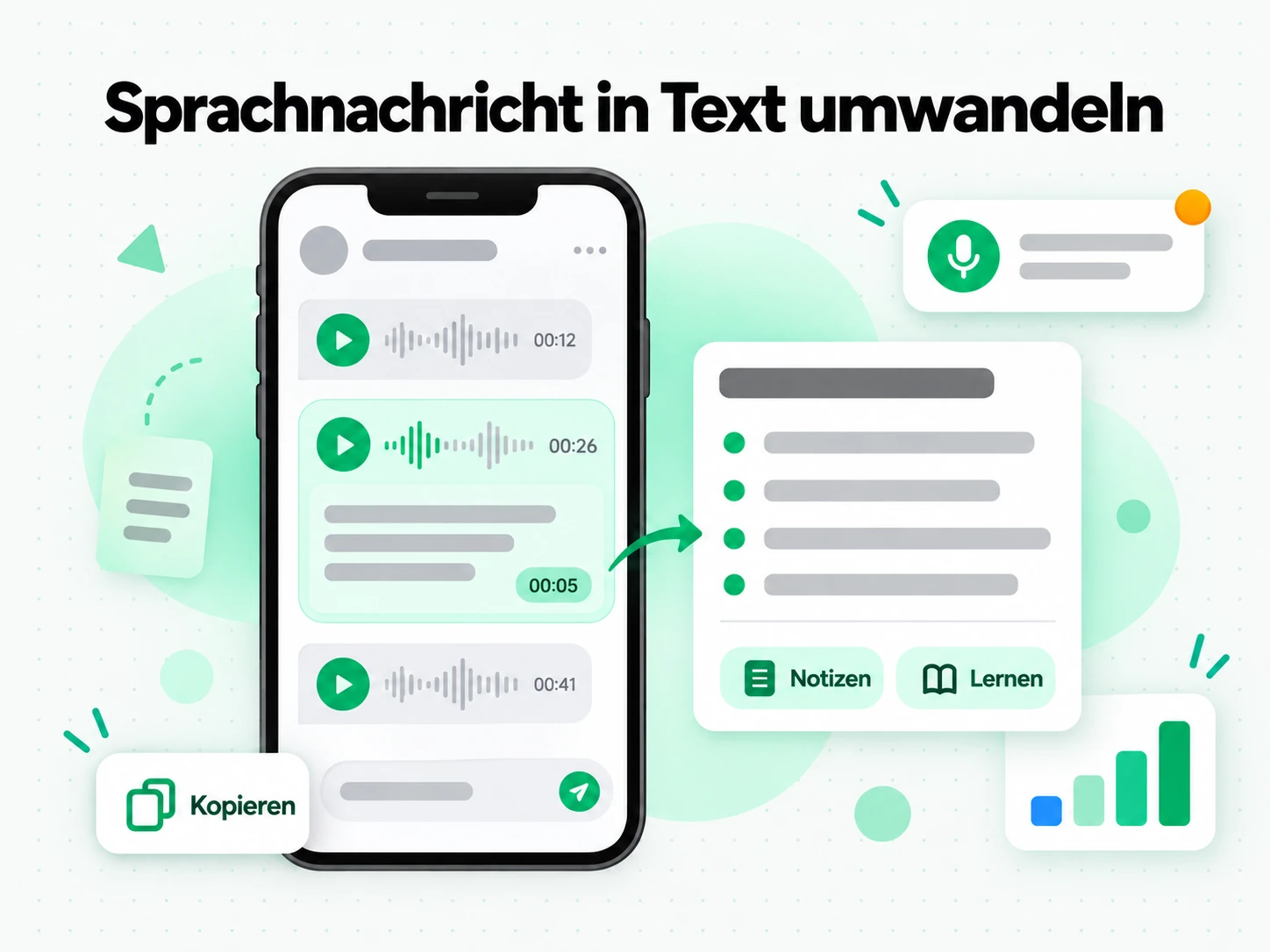 Sprachnachricht in Text umwandeln für Lern- und Meeting-Notizen