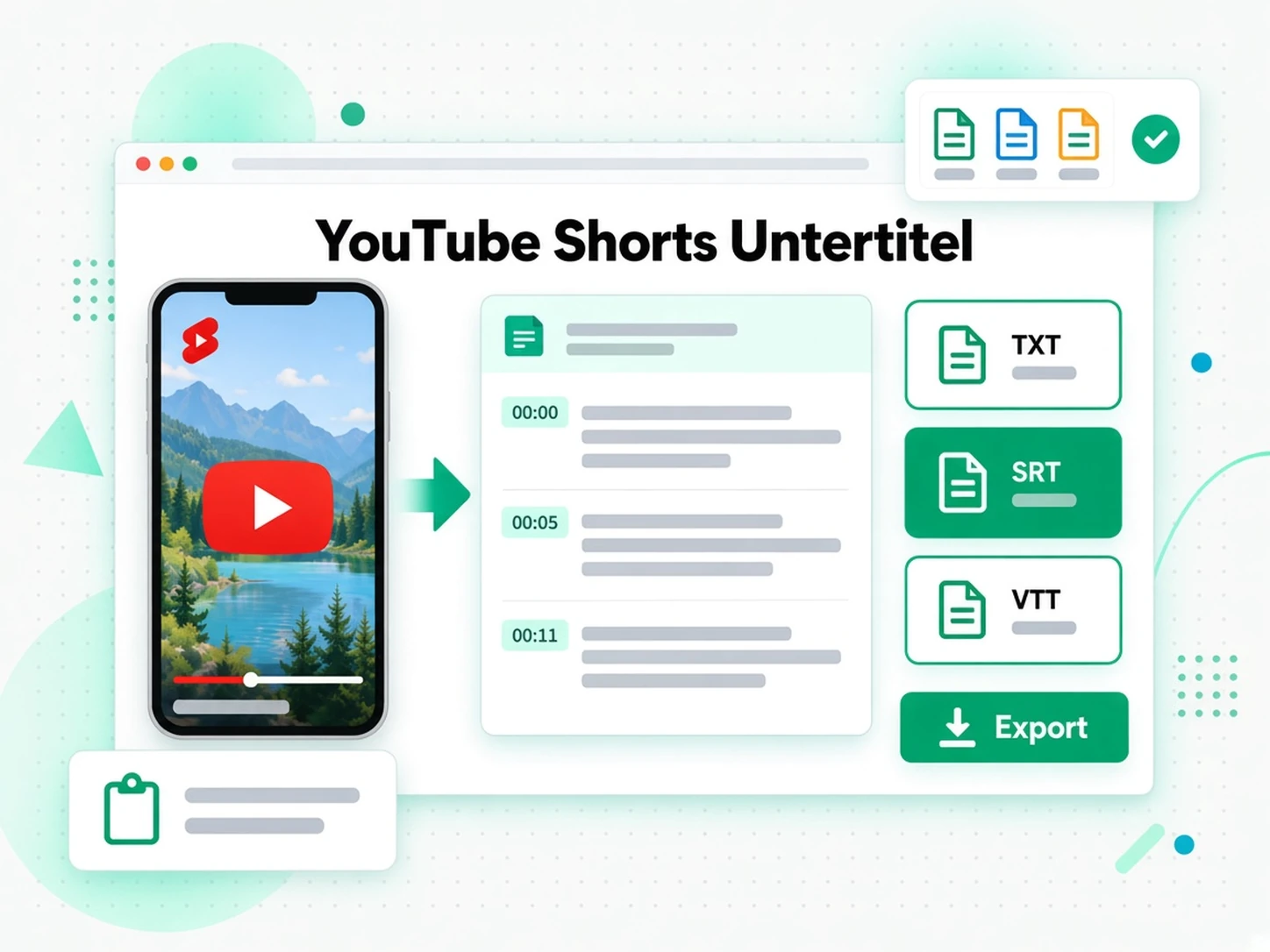 YouTube Shorts Untertitel: Exportieren, übersetzen oder wiederverwenden