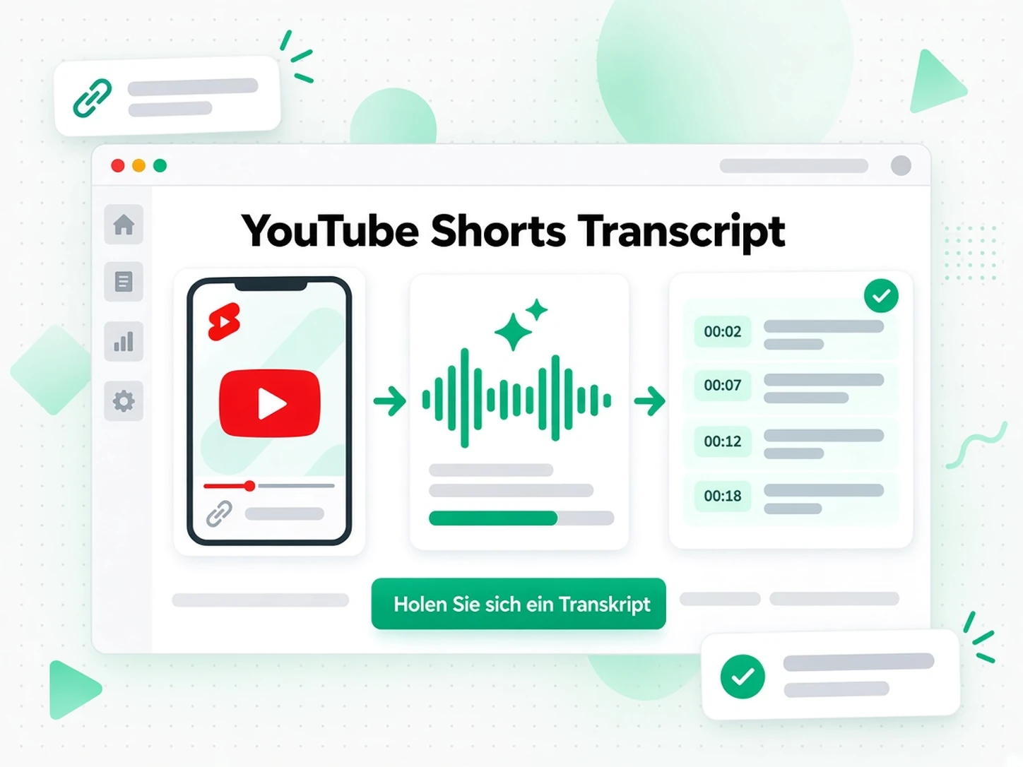 YouTube Shorts Transcript: Aus einem Shorts-Link wird ein Transkript