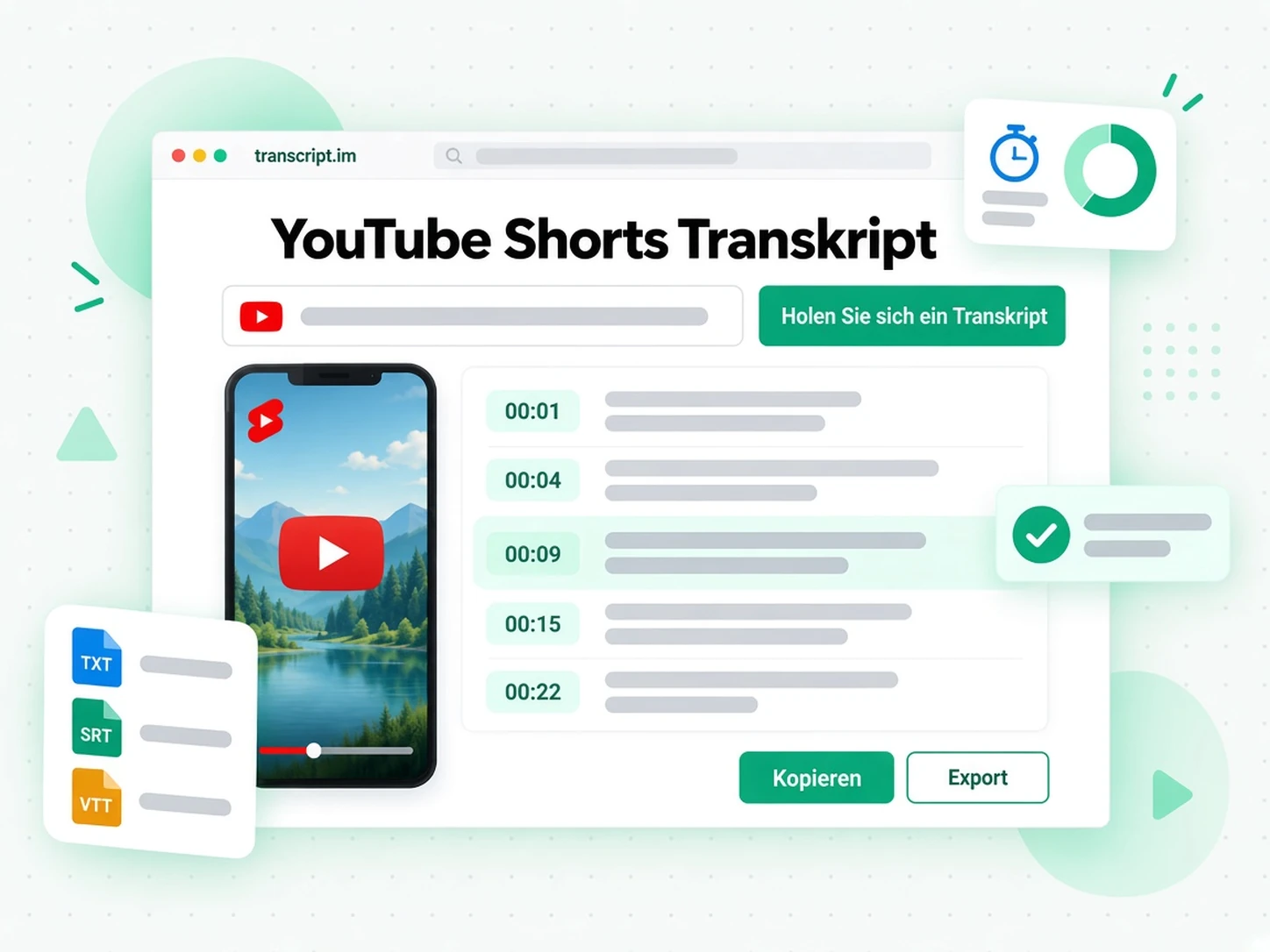 YouTube Shorts Transkript: Aus einem Shorts-Link wird ein Transkript