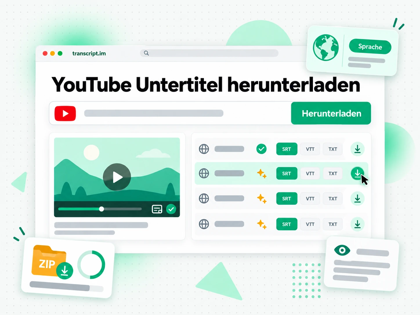 YouTube Untertitel herunterladen als SRT- oder VTT-Datei
