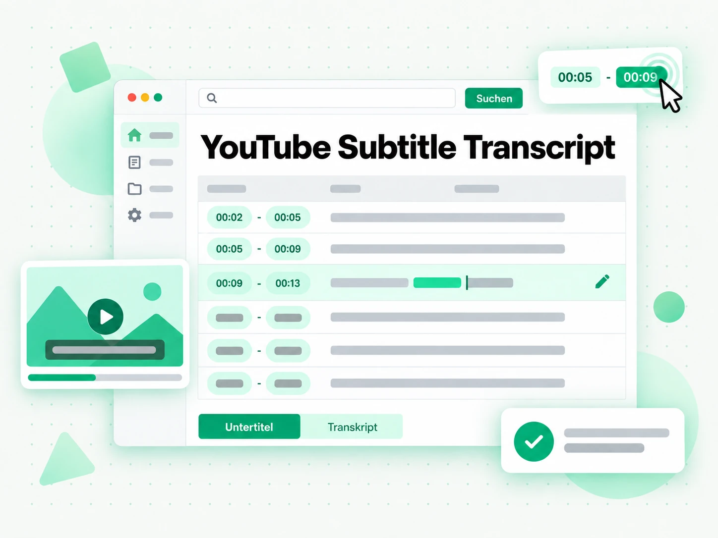 YouTube Subtitle Transcript: Zusammenfassung, Gliederung und Mindmap daraus erstellt