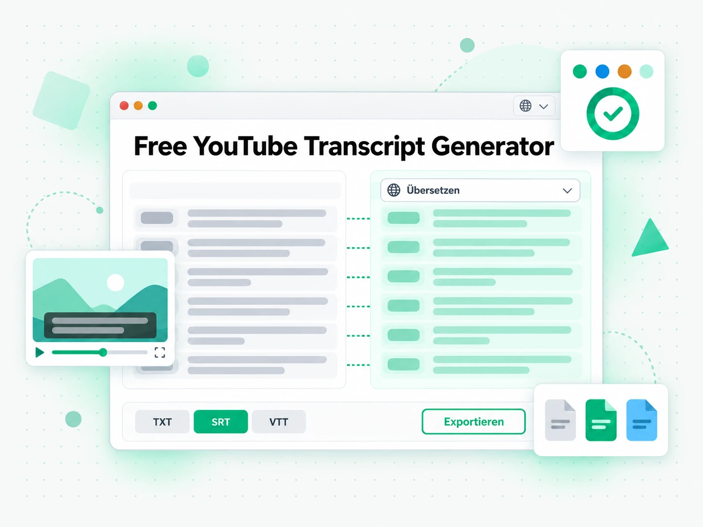 Free YouTube Transcript Generator: Übersetzen und Exportieren eines Transkripts