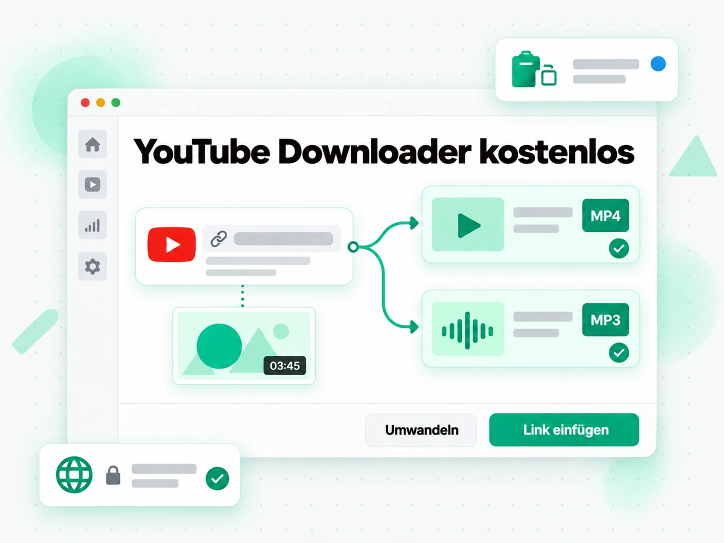YouTube Downloader kostenlos: ein YouTube-Link wird in den Downloader eingefügt