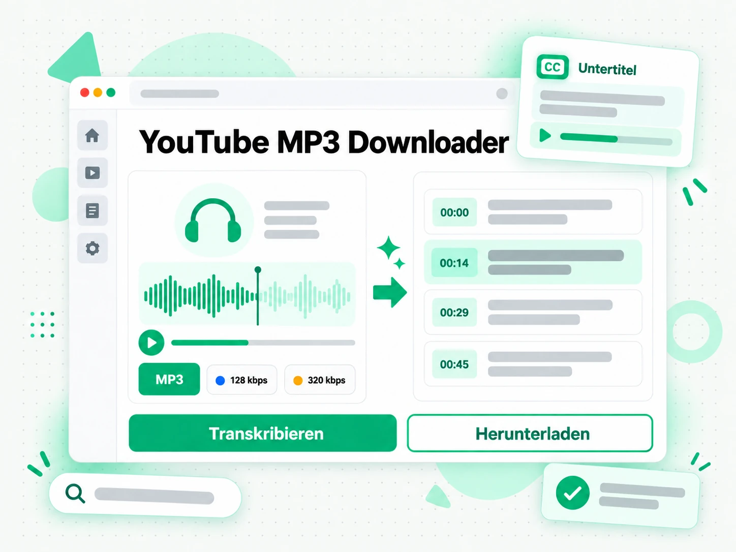 YouTube MP3 Downloader für Transkript und Untertitel