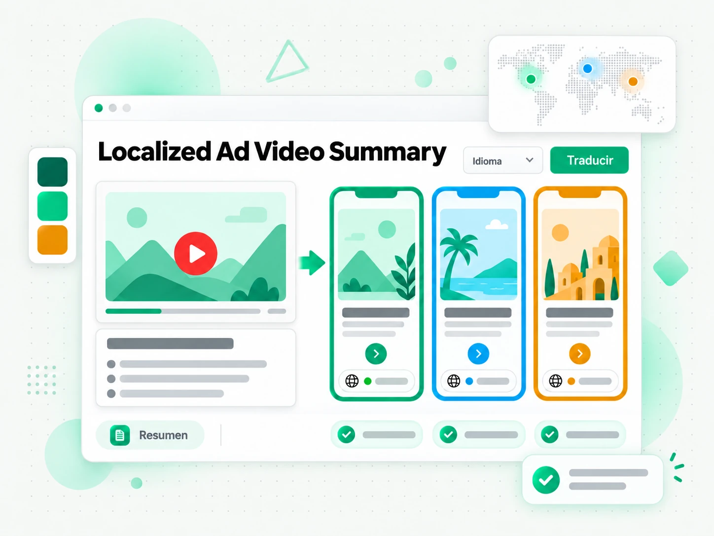 Localized Ad Video Summary con los puntos clave del contenido