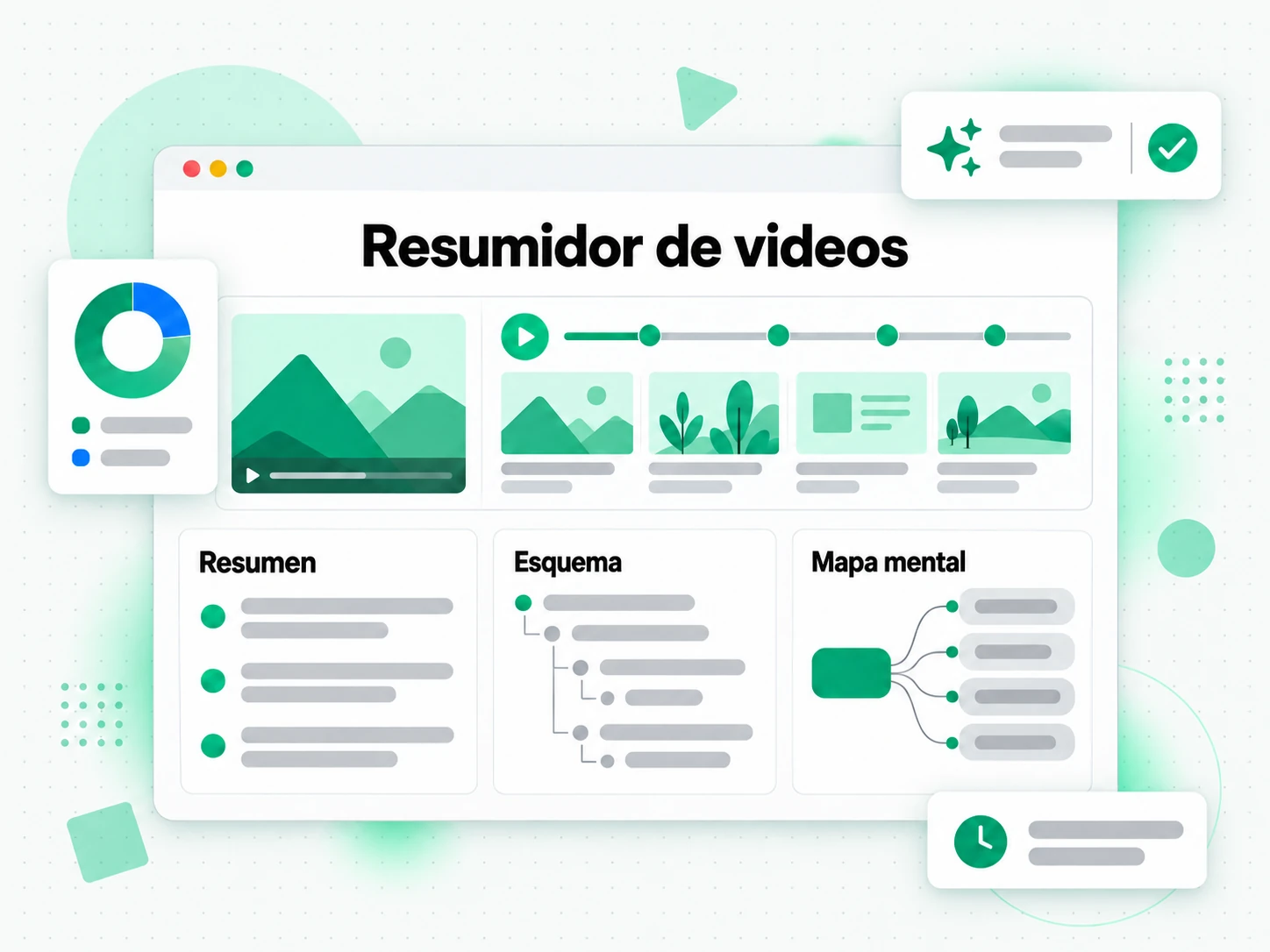 Resumidor de videos: resumen, esquema y mapa mental a partir de la transcripción de un video
