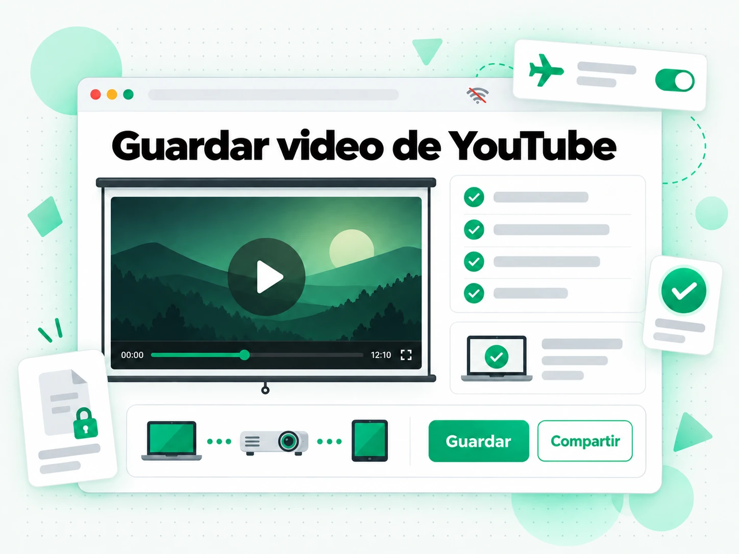 Guardar video de YouTube en la interfaz paso a paso de transcript.im