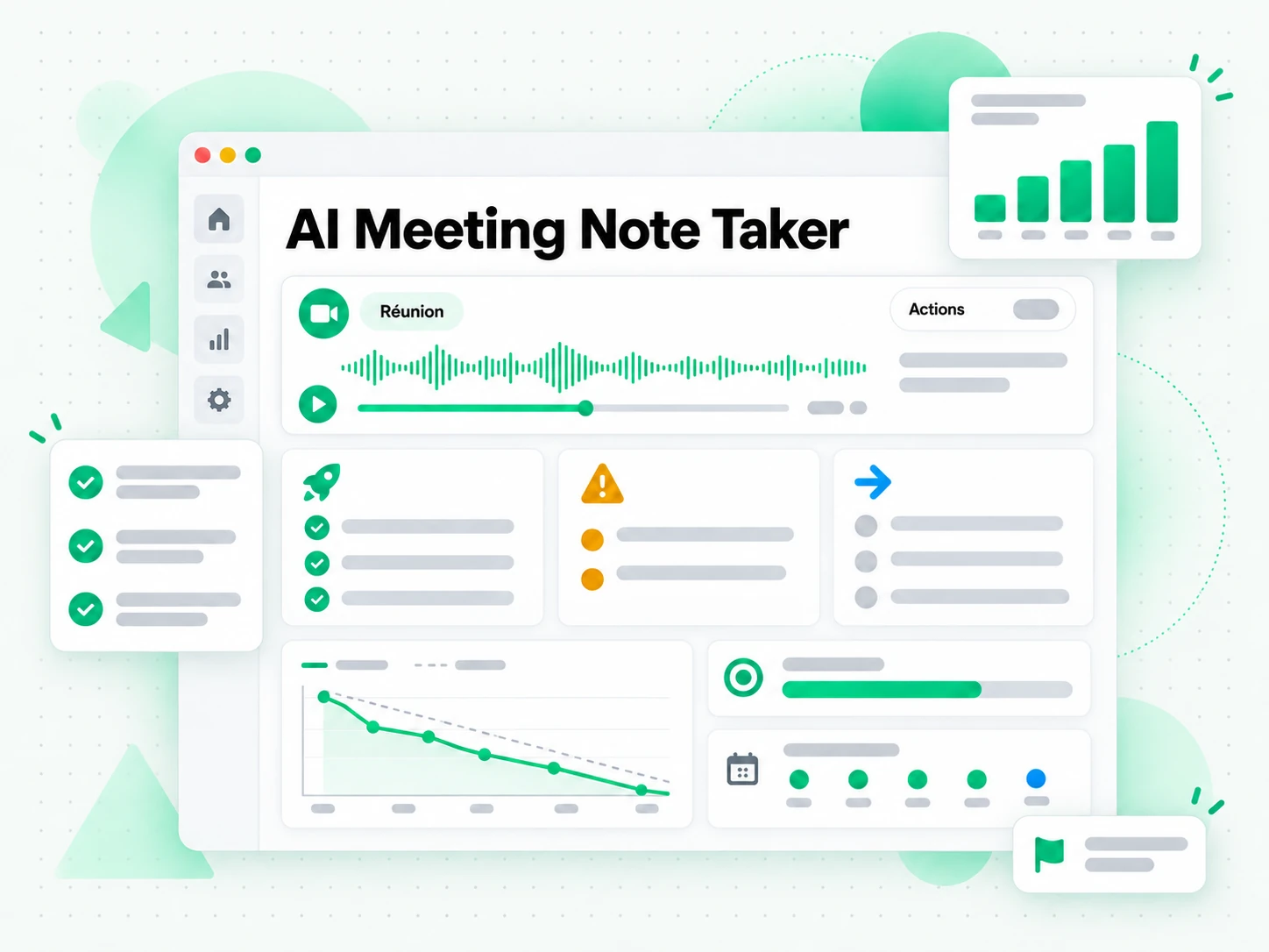AI Meeting Note Taker utilisé pour des points d'équipe et rétrospectives