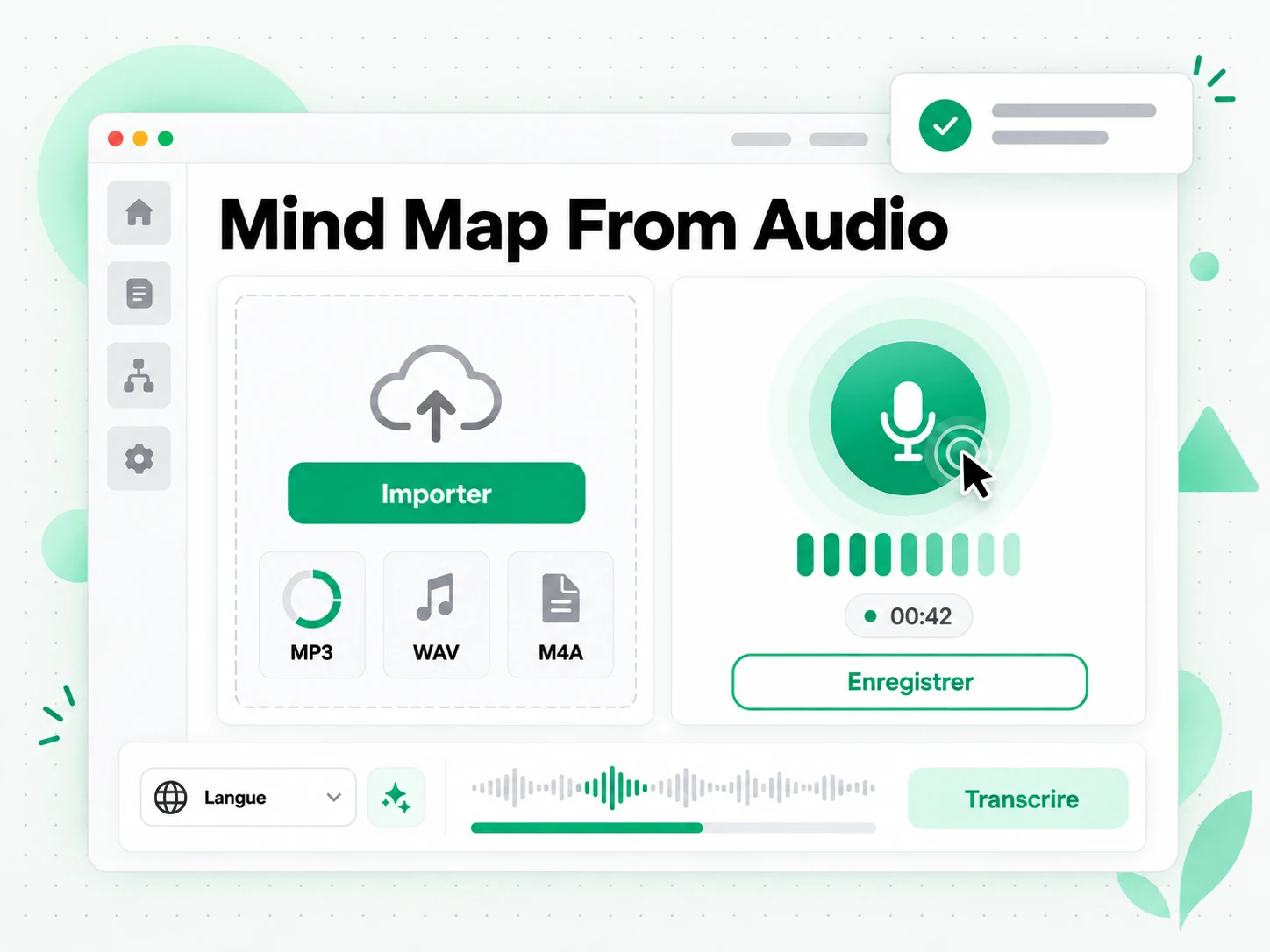 Mind Map From Audio importé dans le générateur
