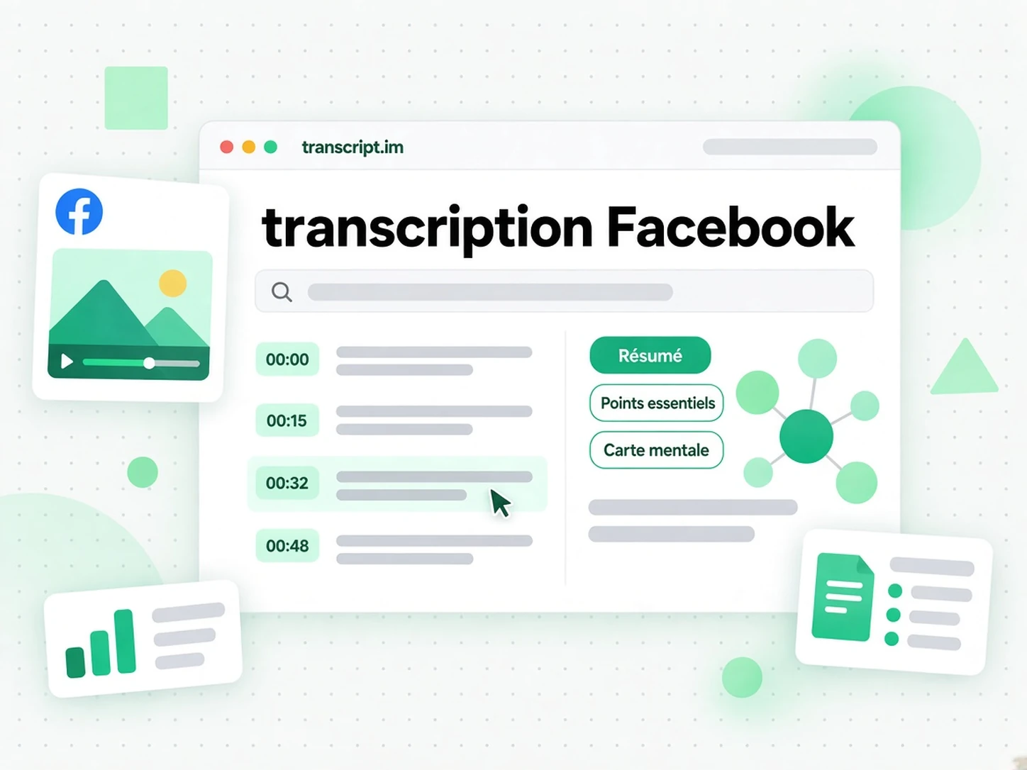 transcription Facebook : Lire et rechercher la transcription du Reel
