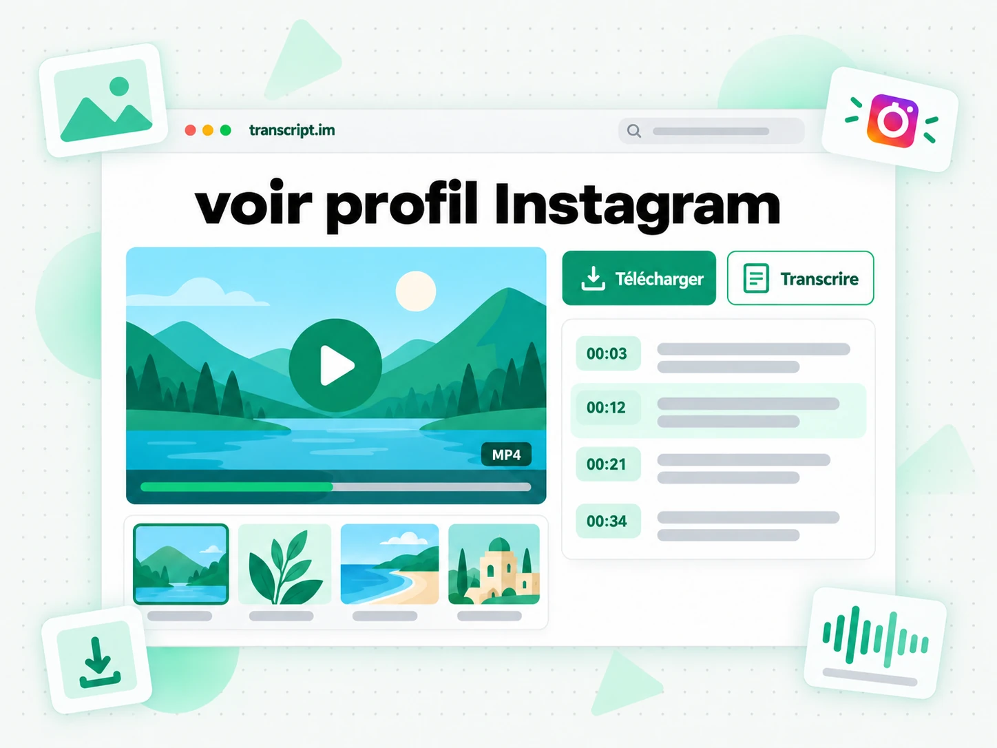 voir profil Instagram : Télécharger ou transcrire ce que vous trouvez
