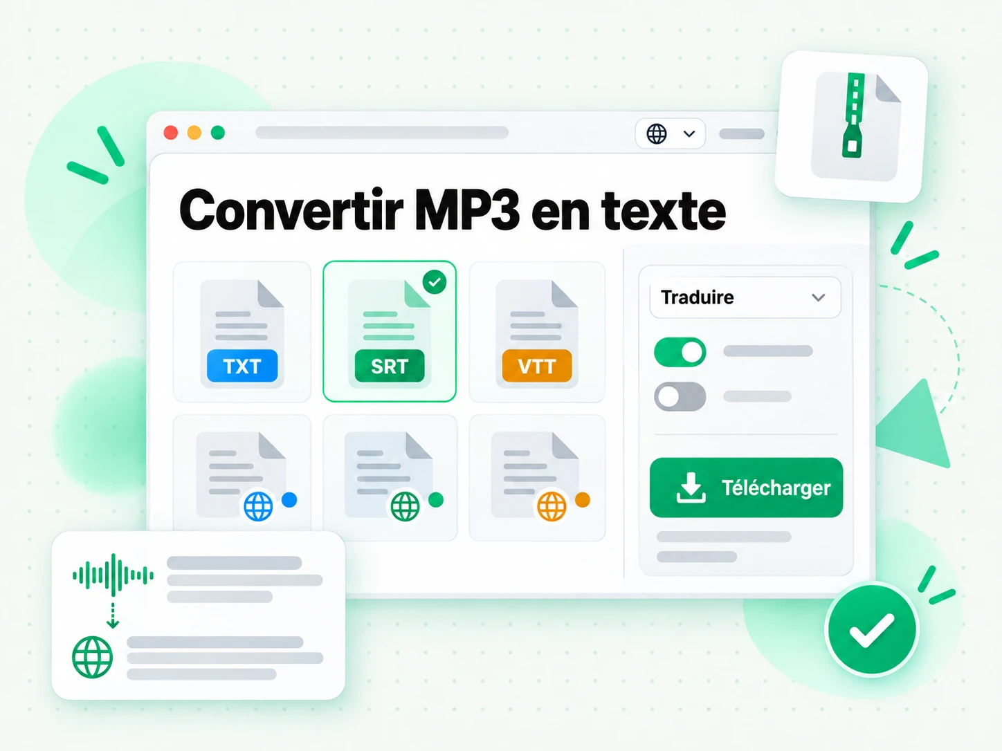 Convertir MP3 en texte puis réécrire le résultat en article
