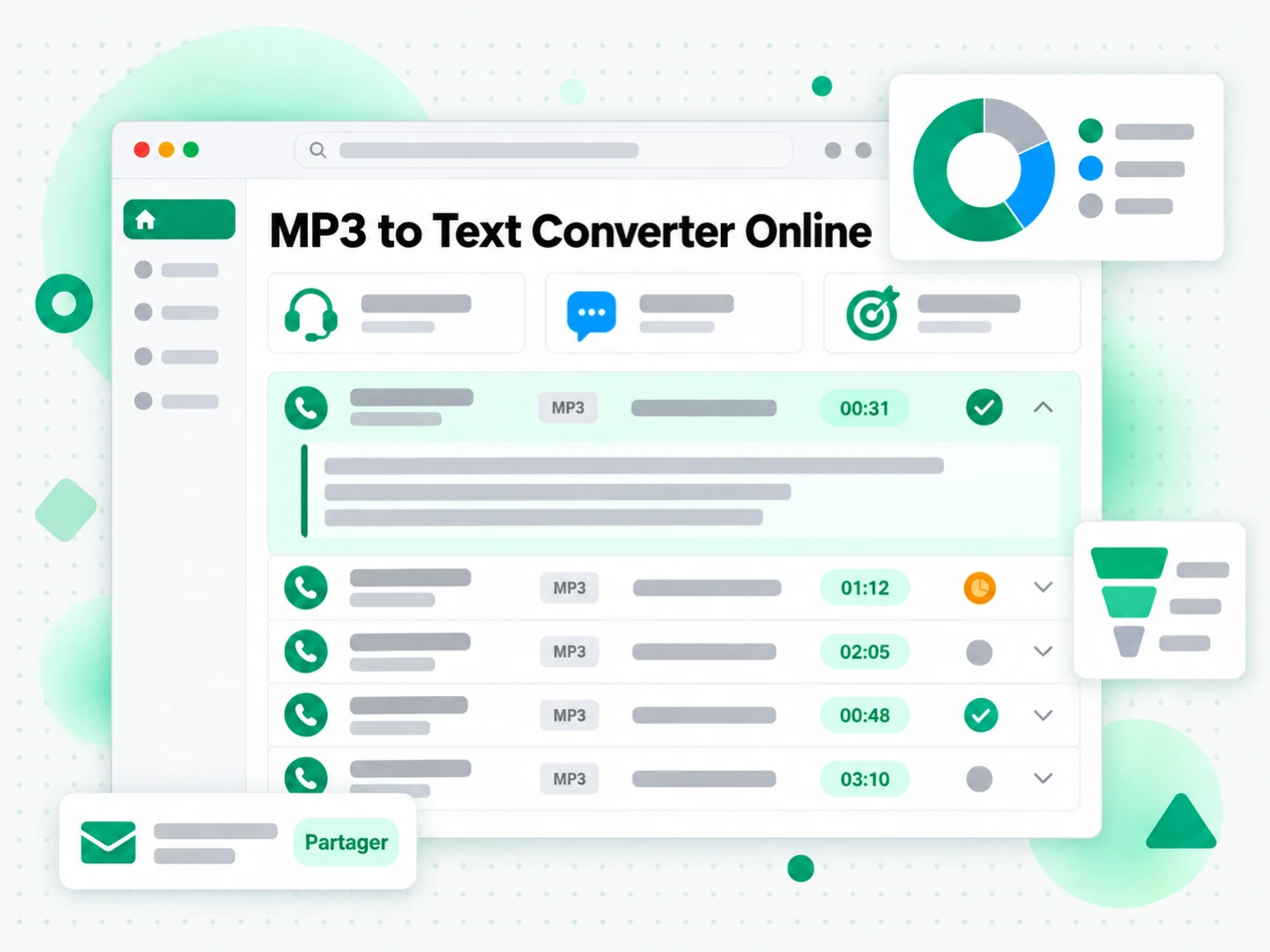 MP3 to Text Converter Online pour scripts commerciaux localisés