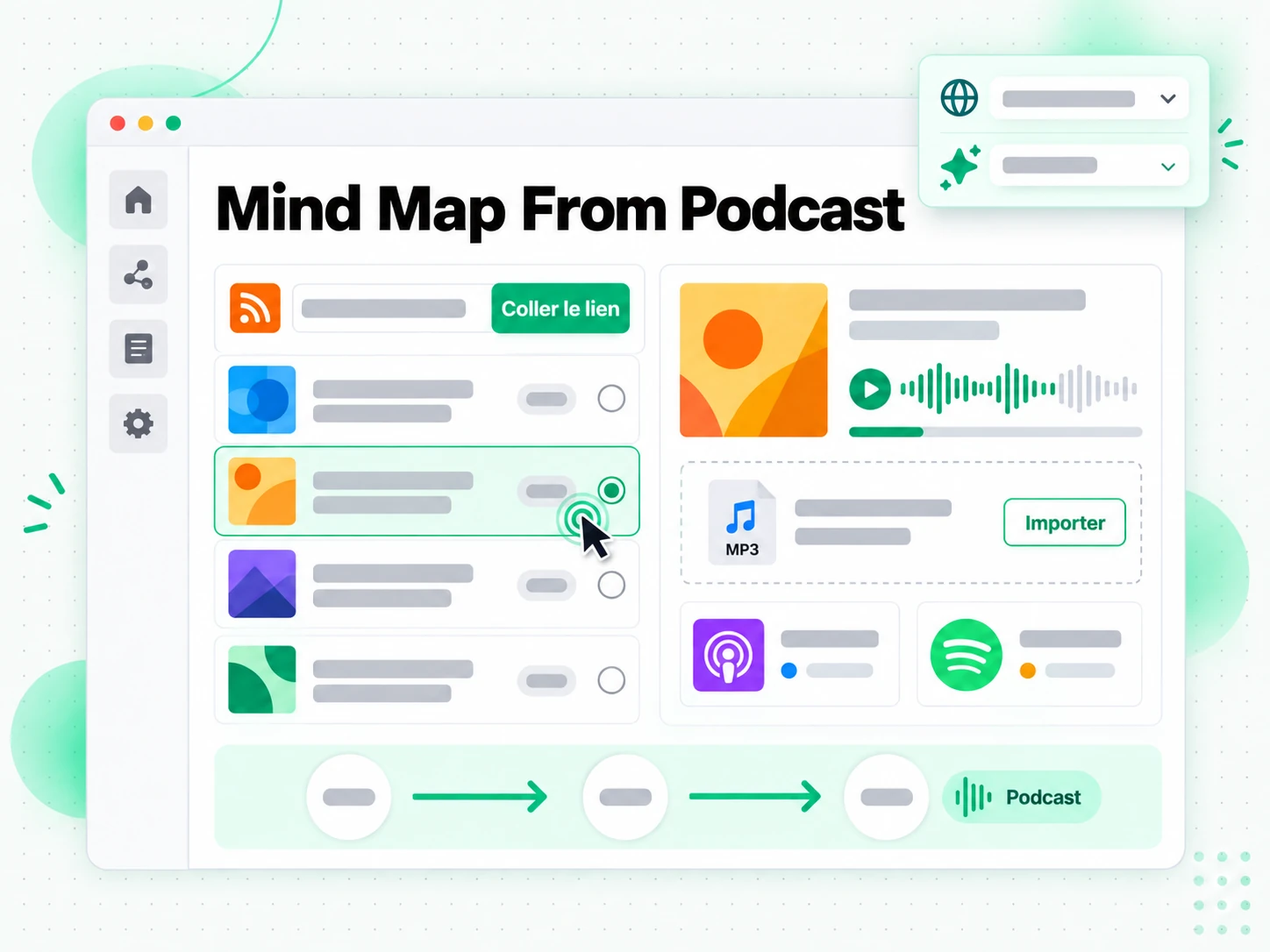 Mind Map From Podcast importé dans le générateur