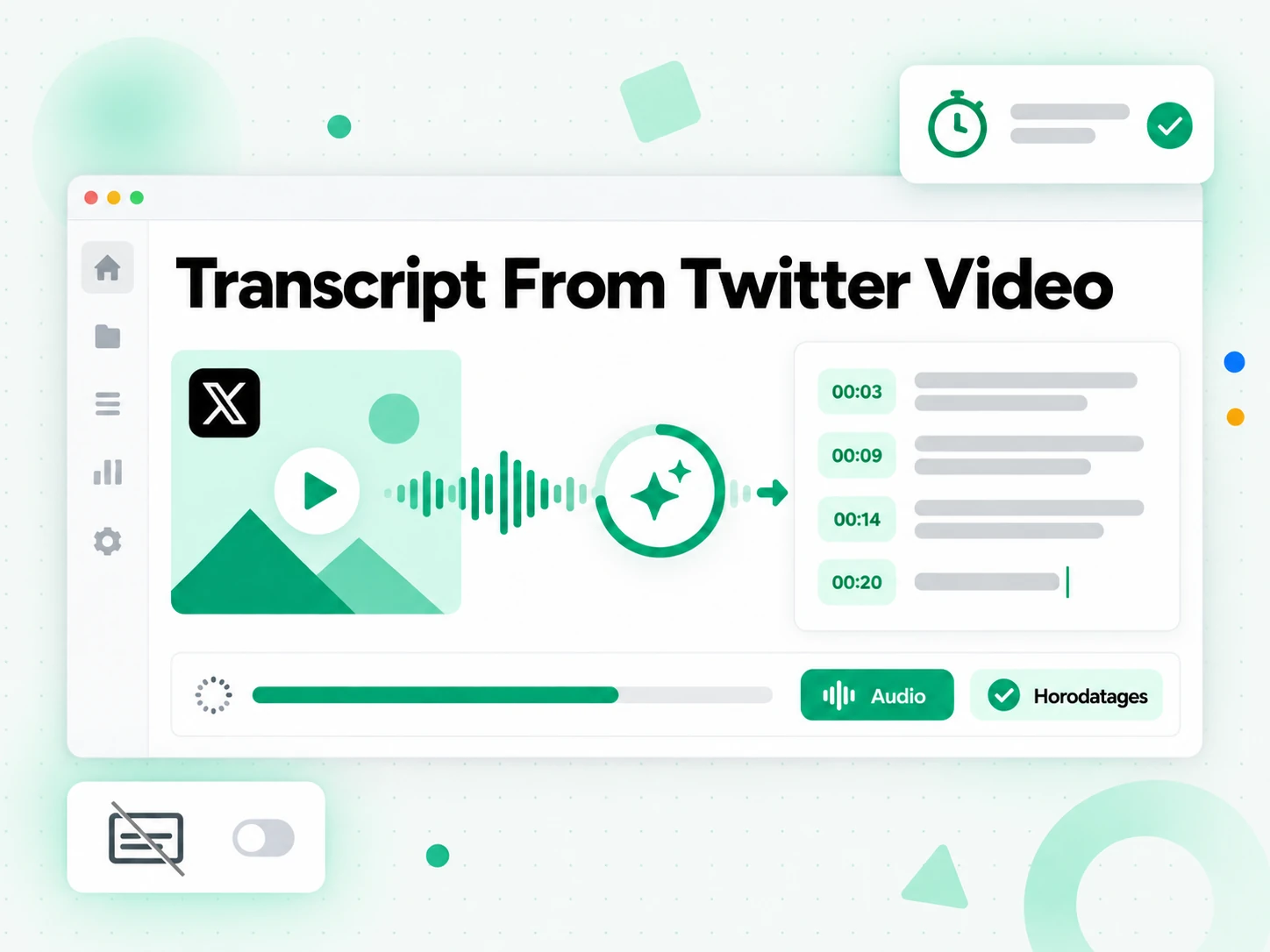Transcription vidéo Twitter : l'IA transforme l'audio en transcription horodatée
