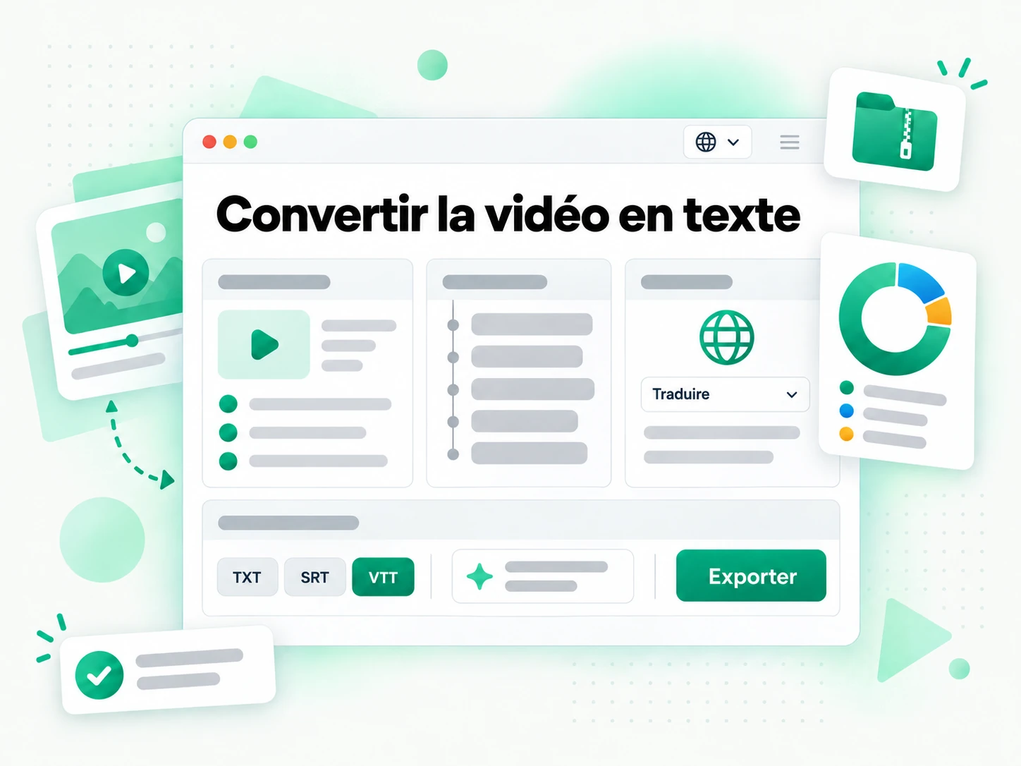 Convertir la vidéo en texte puis réécrire un nouveau script