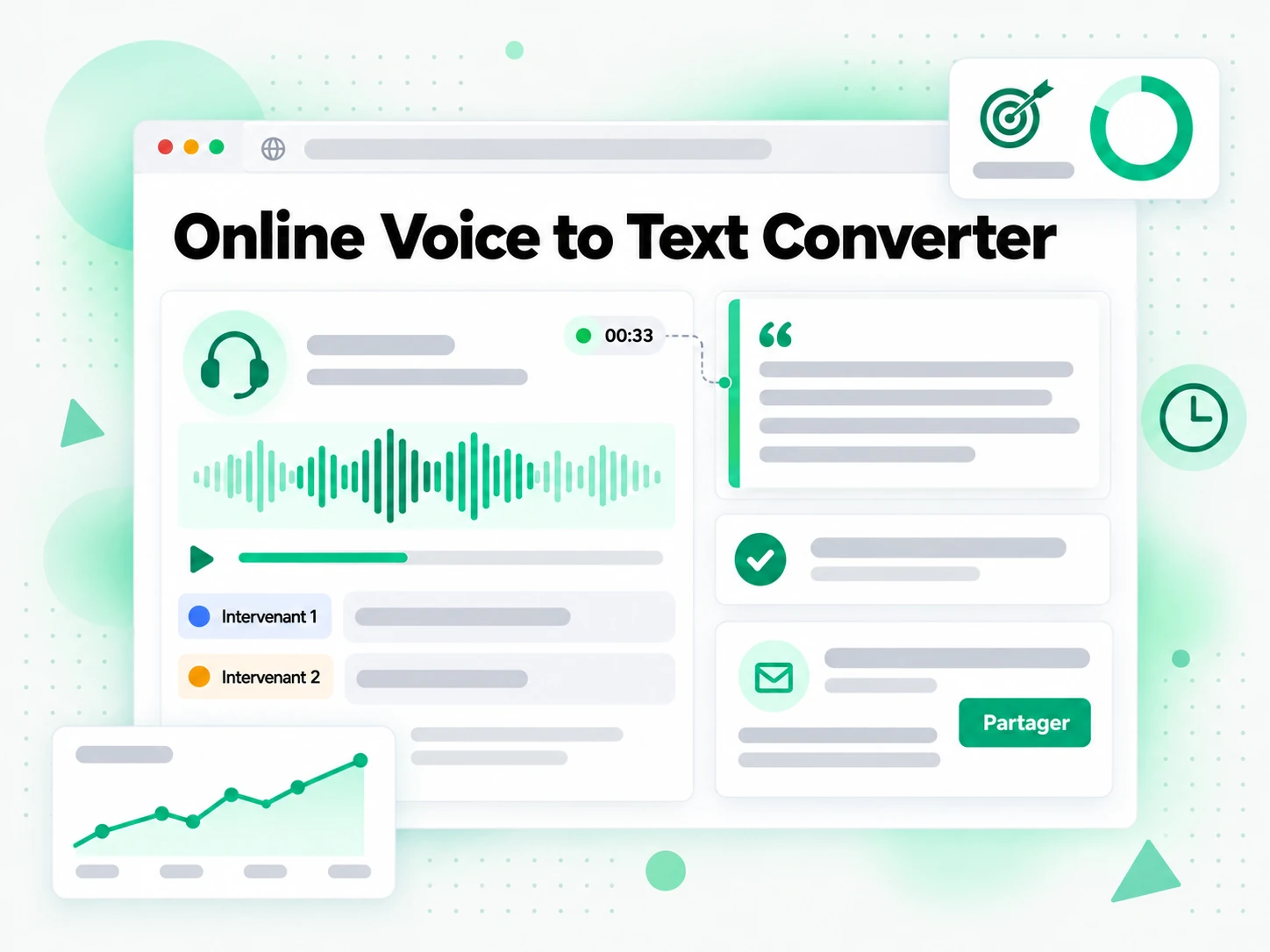 Online Voice to Text Converter pour relances commerciales personnalisées