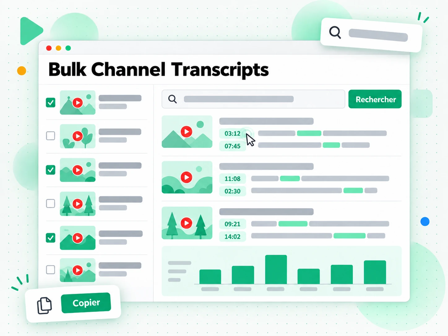 Bulk Channel Transcripts consultées via un chat IA