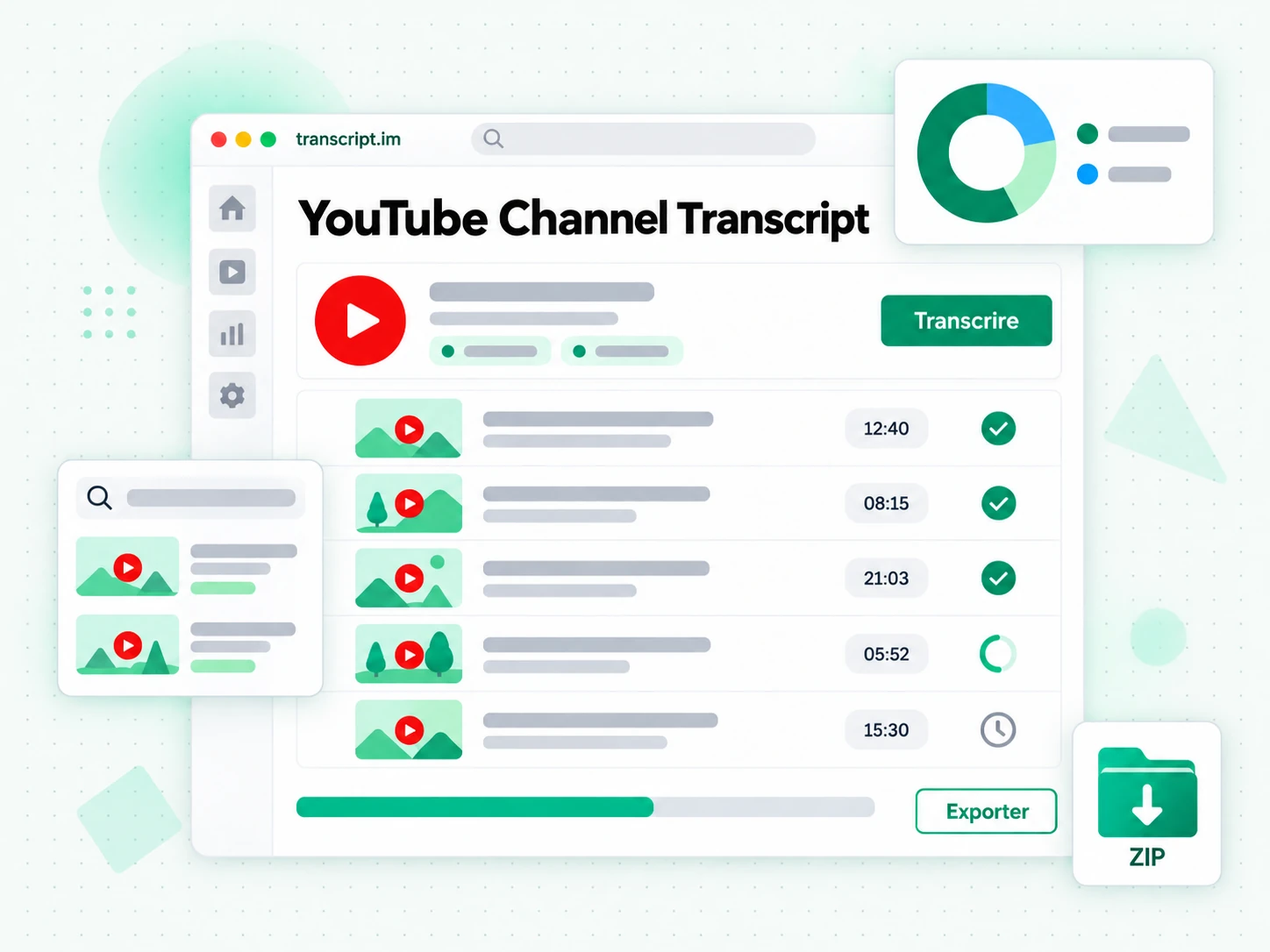 YouTube Channel Transcript traitant toutes les vidéos en parallèle