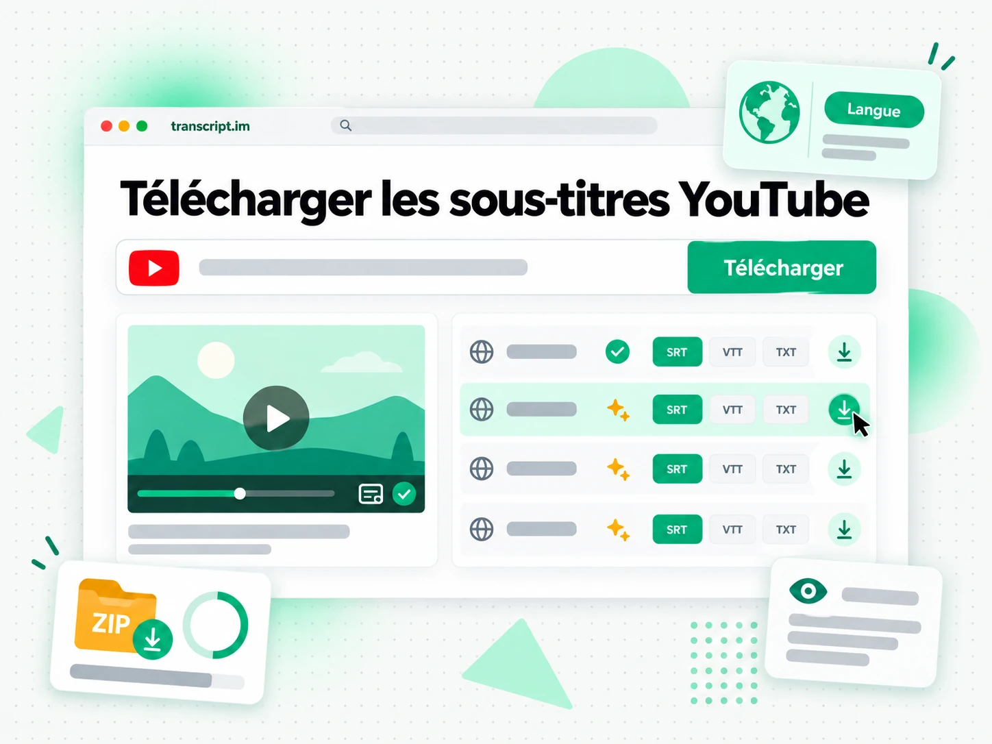 Télécharger les sous-titres YouTube au format SRT ou VTT