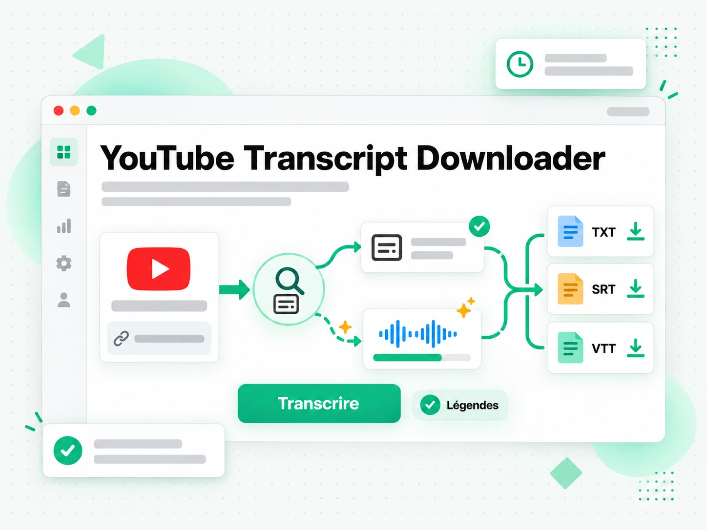 YouTube Transcript Downloader à partir d'un lien collé