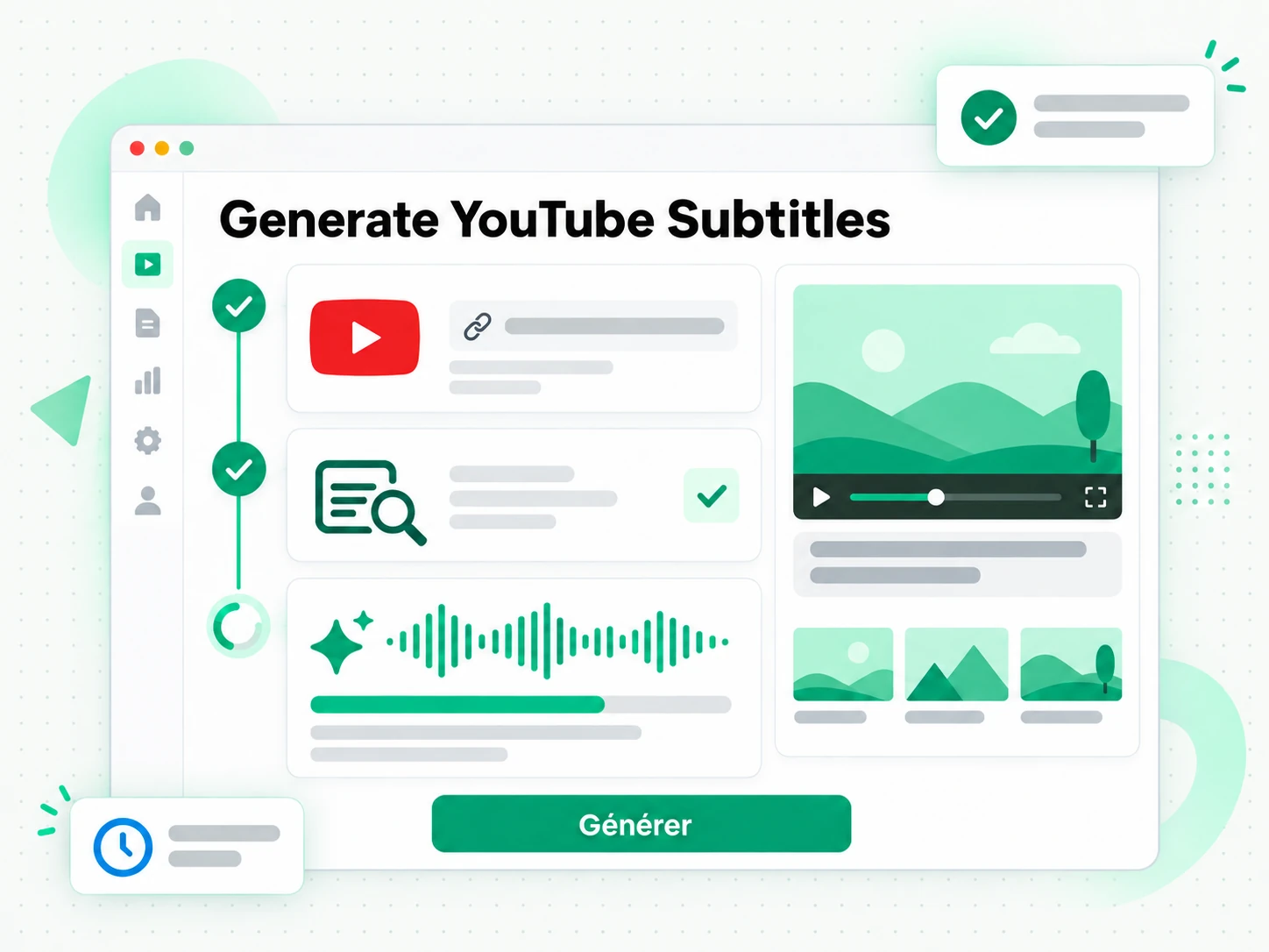 Generate YouTube Subtitles à partir d'un lien collé